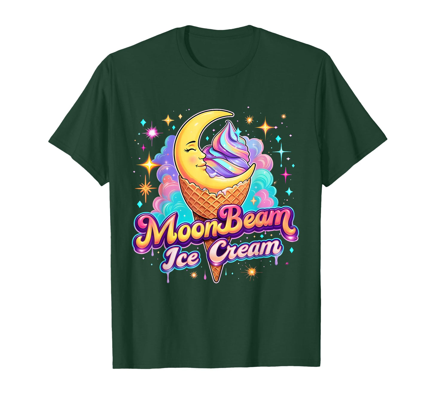 Moonbeam Ice Cream Cute Celestial Dessert Art T-Shirt