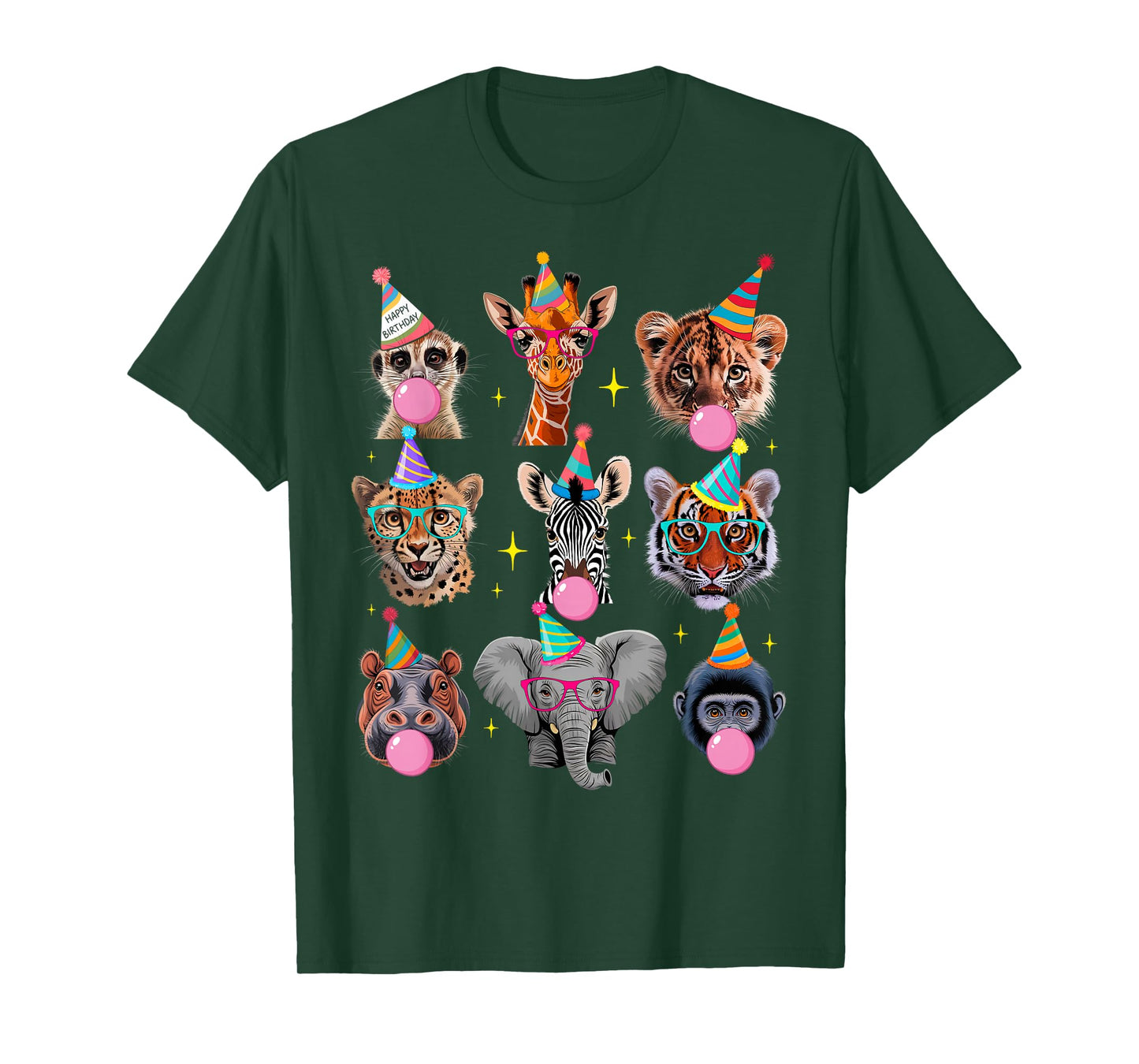Zoo Animals Wildlife Safari Jungle Birthday Party Kids Cute T-Shirt