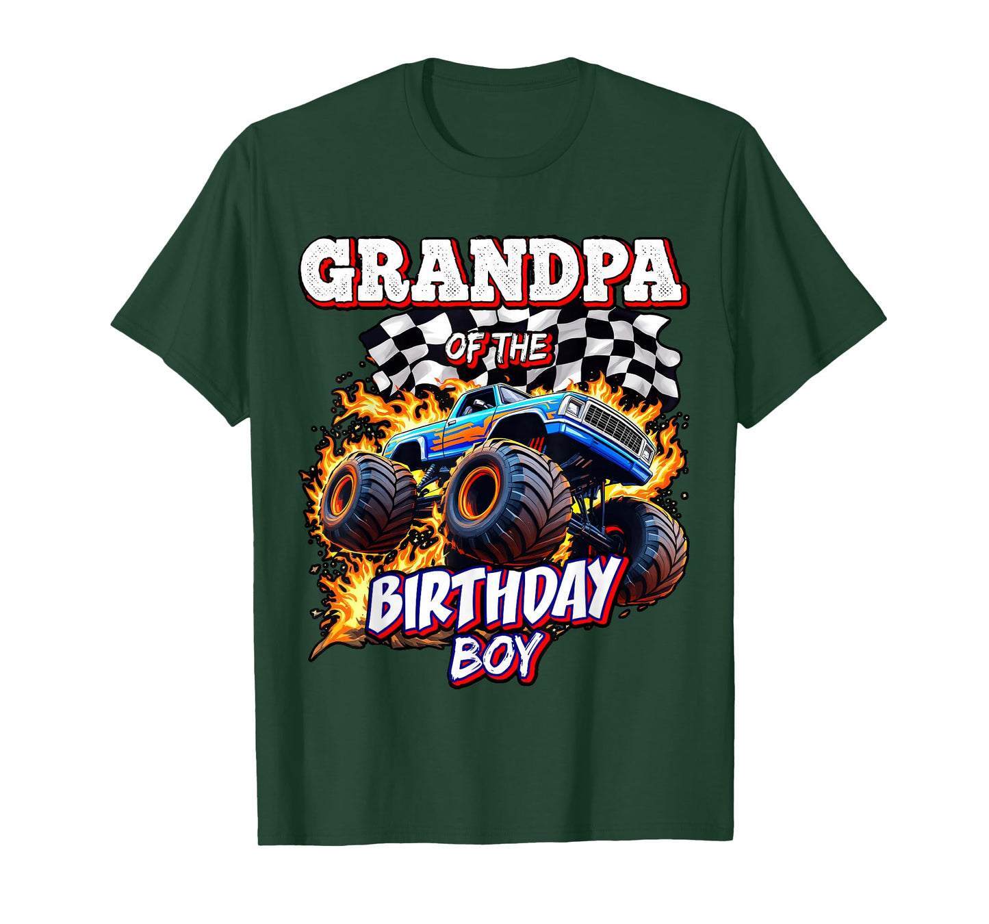 Grandpa of the Birthday Boy Monster Truck Birthday Party T-Shirt