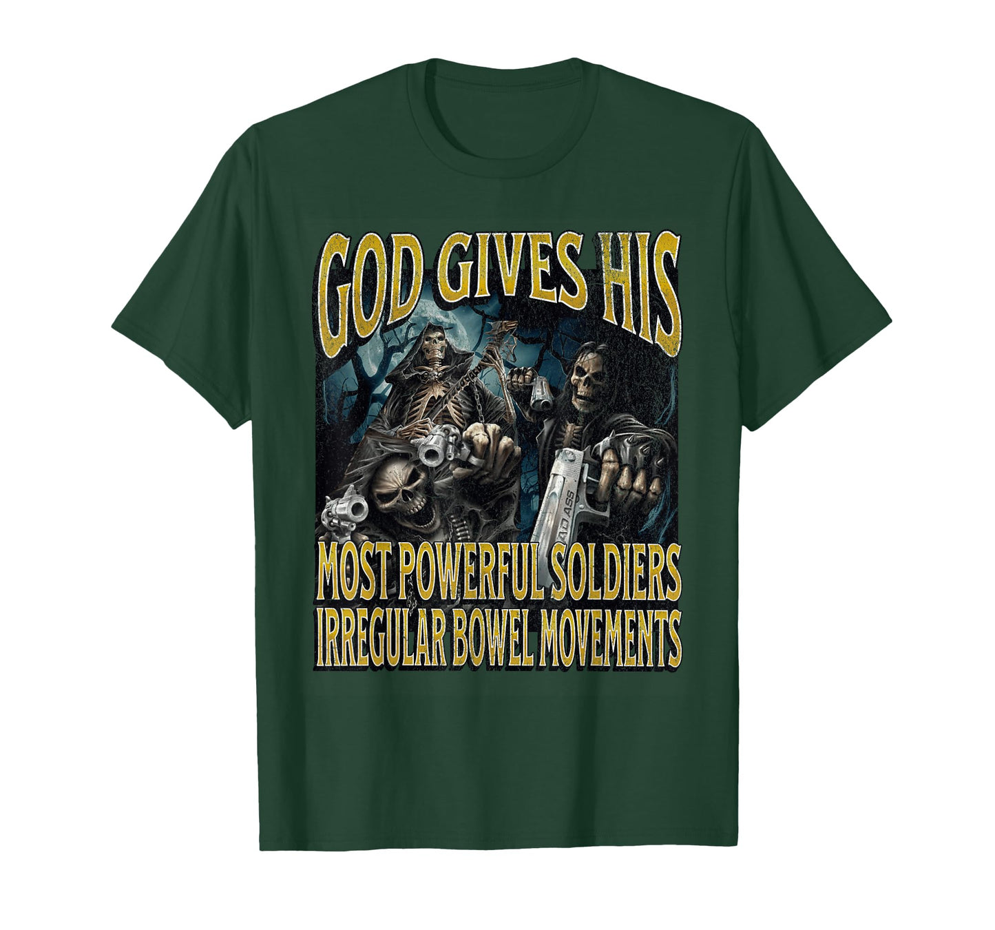 Irregular Bowel Movements Funny Hard Skeleton Meme Bootleg T-Shirt