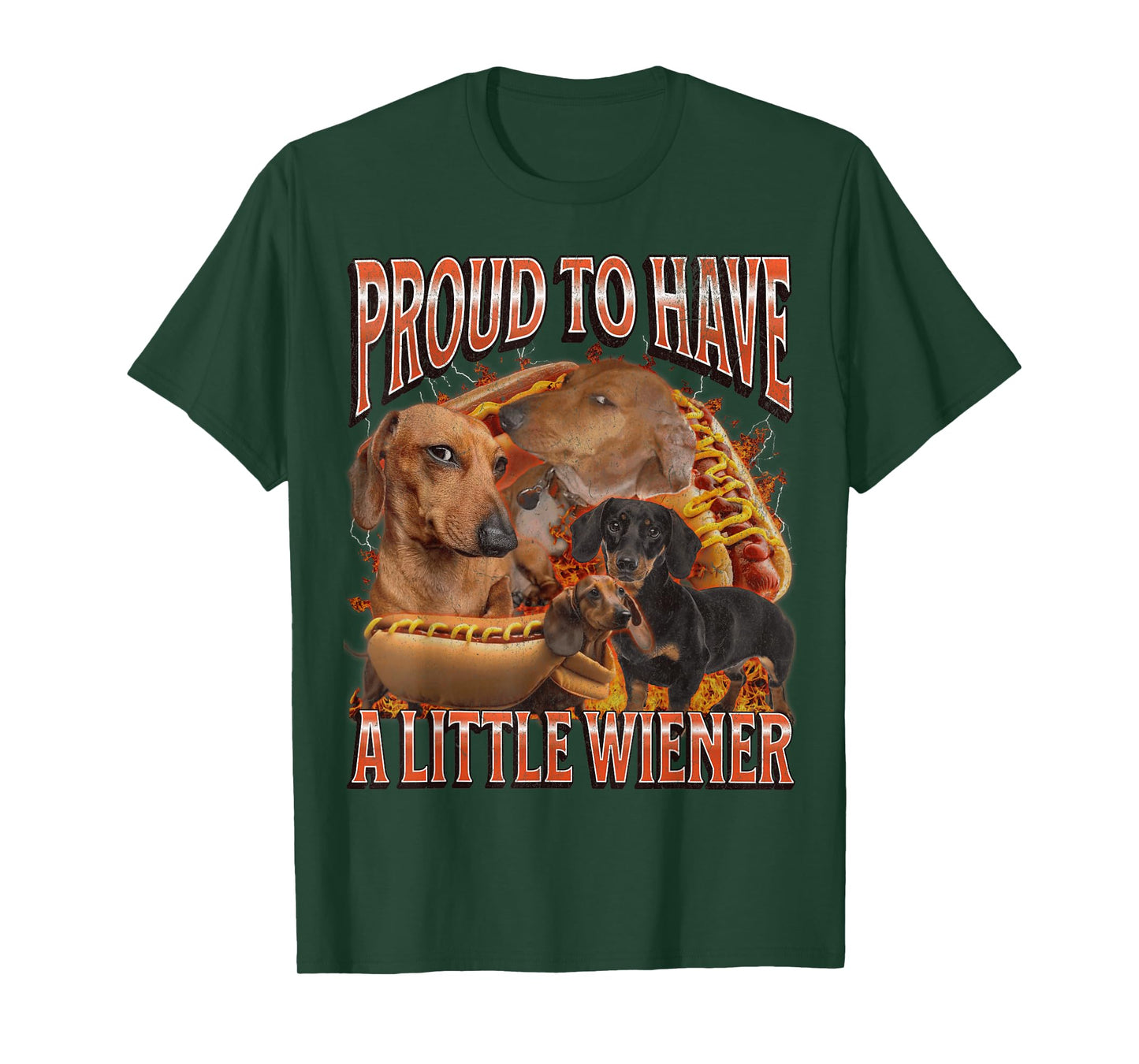 Proud To Have A Little Wiener Funny Offensive Dachshund T-Shirt