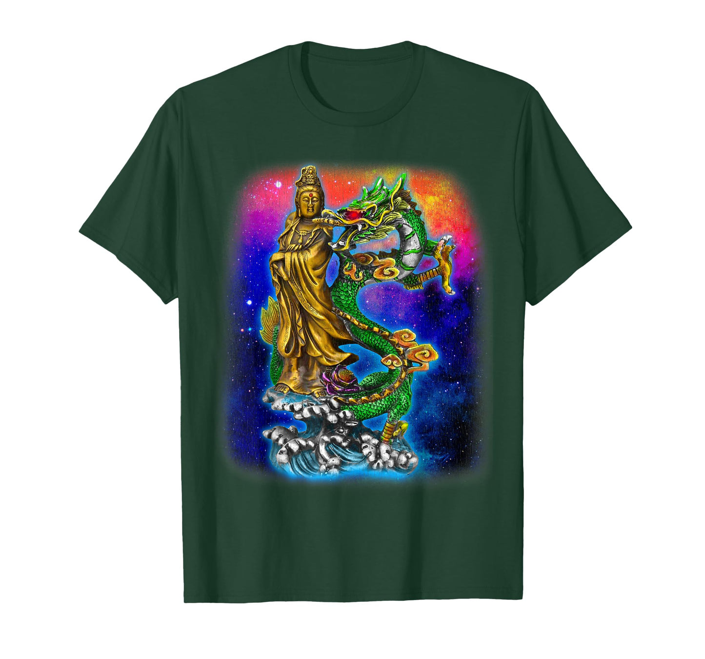 Guan Yin Guanyin Chinese Buddha Goddess Dragon T-Shirt