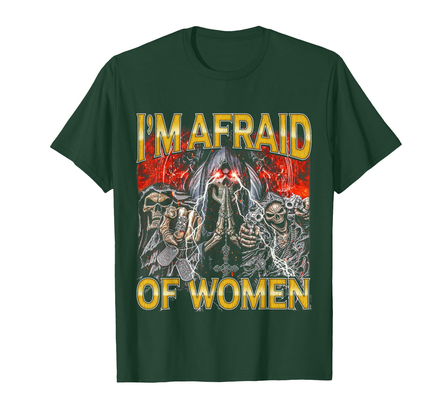 Afraid Of Women - Edgy Skeleton Bootleg Hard Skeleton Meme T-Shirt