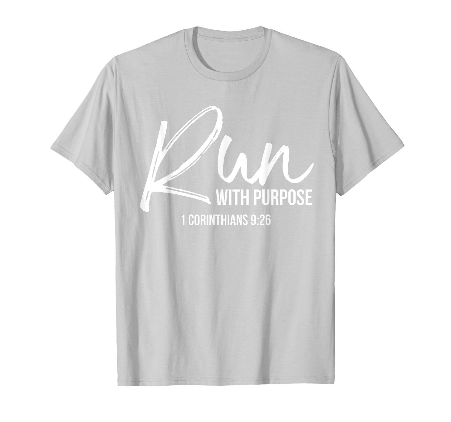 Womens Run With Purpose Shirt 1 Corinthians 9:26 Christian Running XL Orange