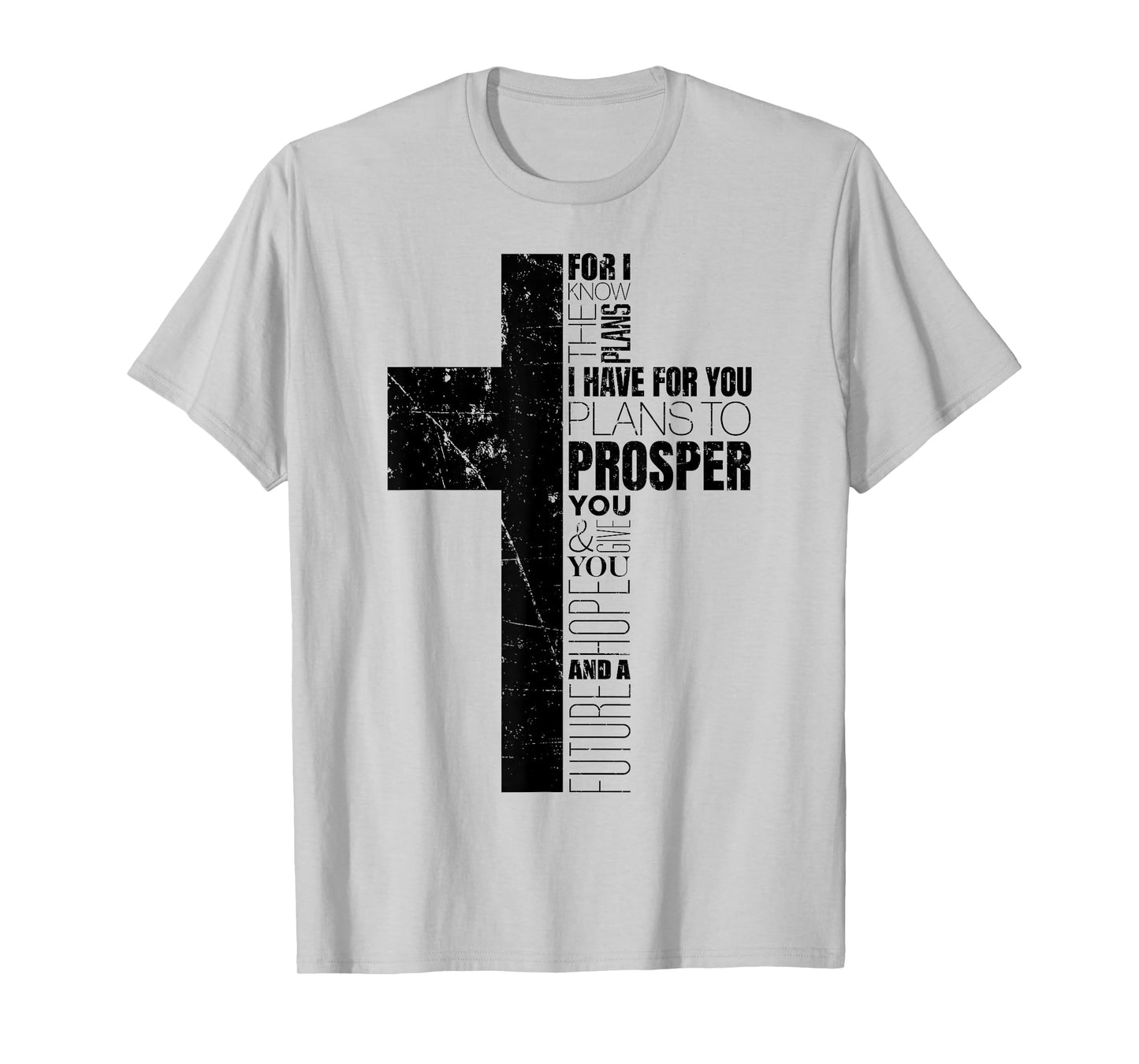 Jeremiah 29:11 Christian Bible Verse Cross Faith Graphic T-Shirt