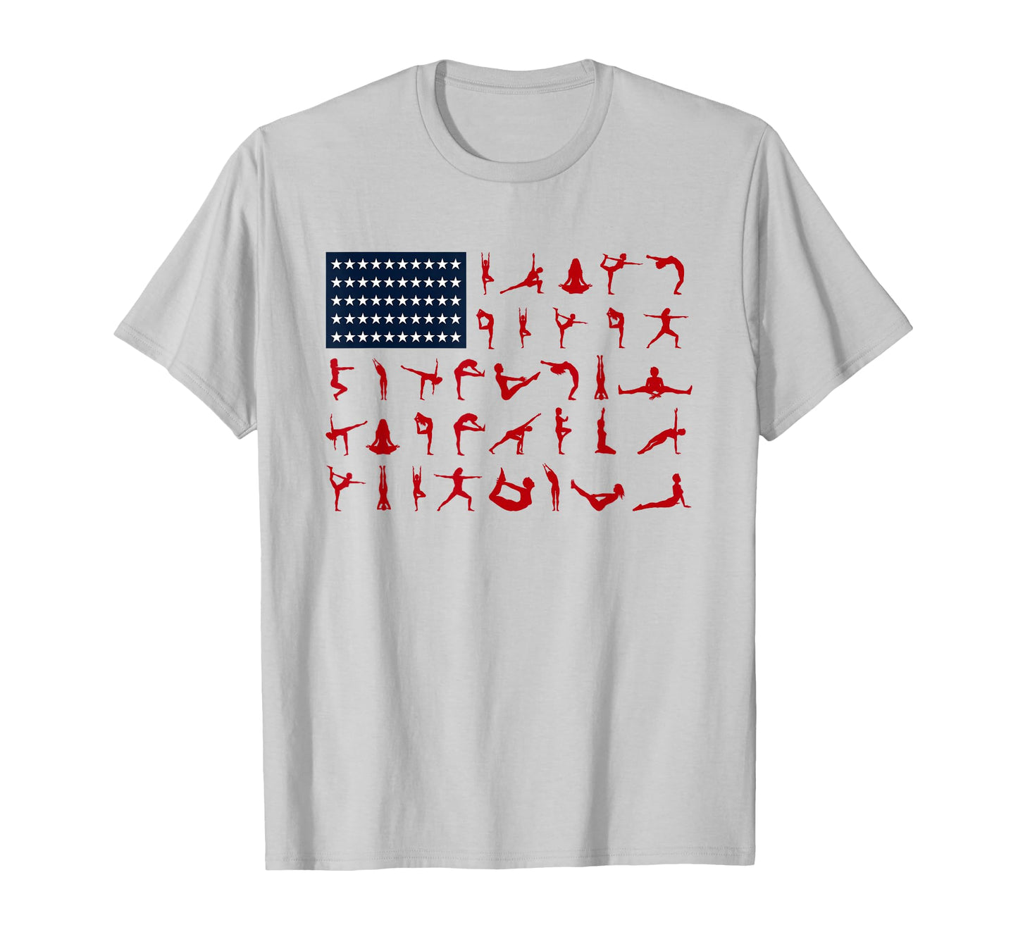 Yoga Pilates Poses American Flag 4th Of July Independence Women Men T-Shirt