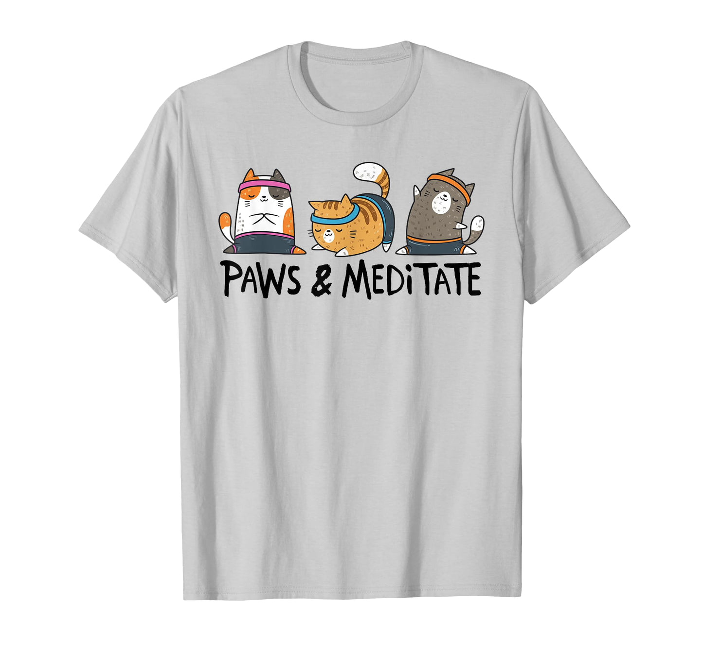 Yoga Cat Paws And Meditate Yoga Position Workout Gift T-Shirt