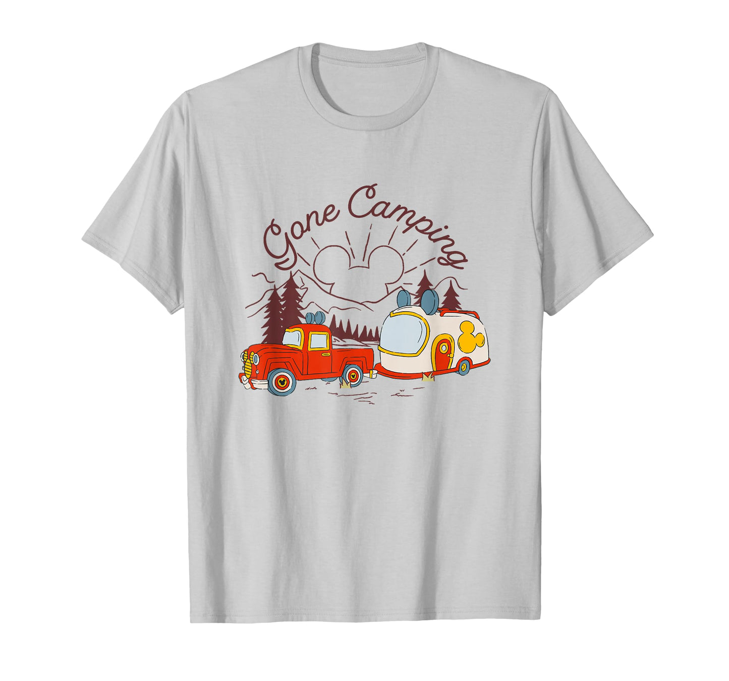 Disney Mickey And Friends Gone Camping Retro Trailer T-Shirt