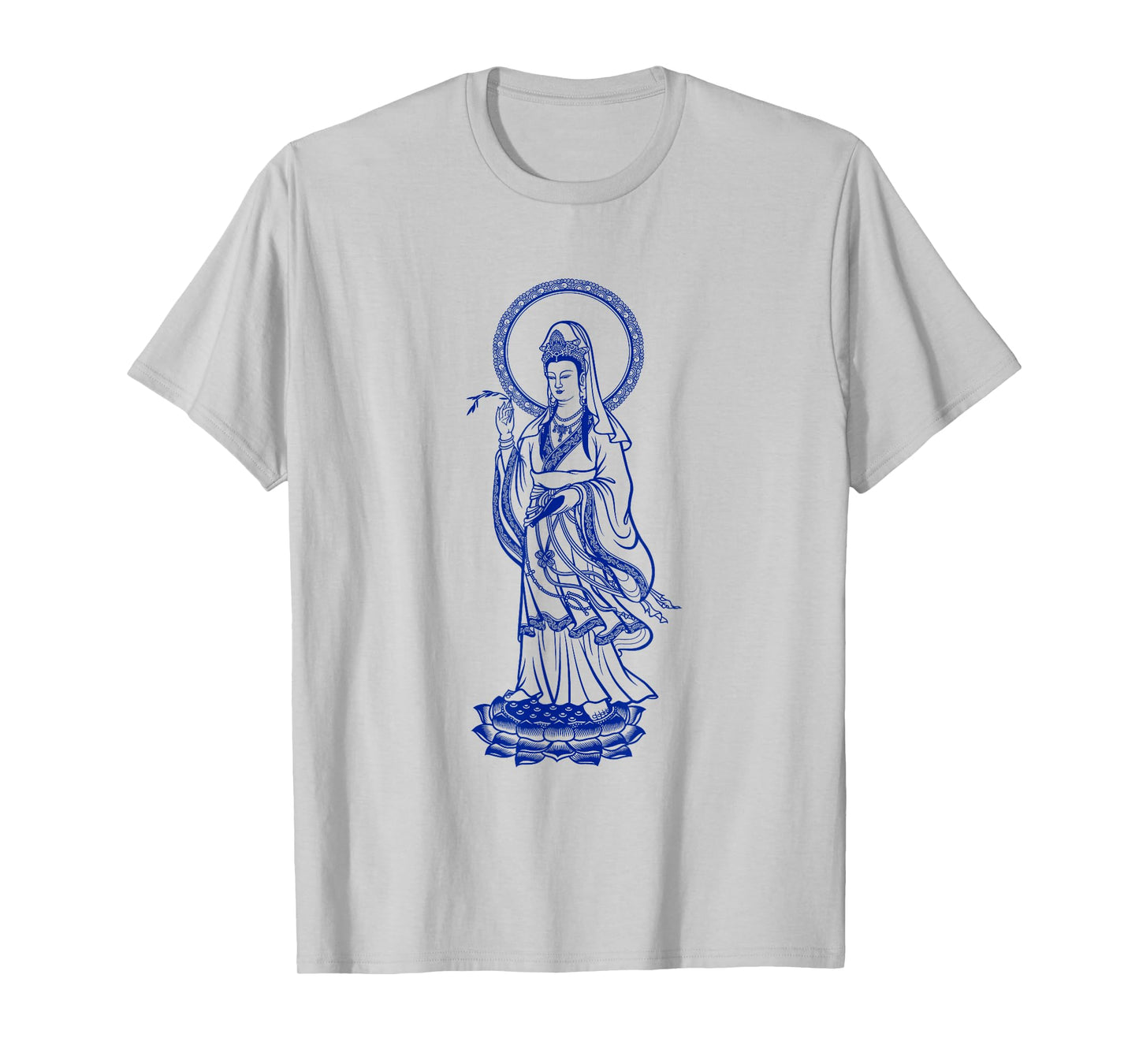 Mens Buddha Quan Yin Shirts In Blue Ink For Adult and Youth 3XL Lemon