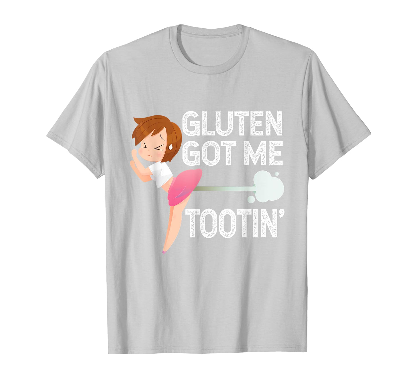 GLUTEN GOT ME TOOTIN' Funny Gluten Diet Gassy Fart T-Shirt T-Shirt