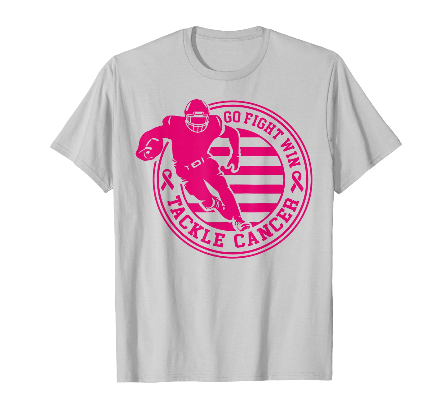 Tackle Breast Cancer Awareness Football Pink Ribbon Boys Kid T-Shirt
