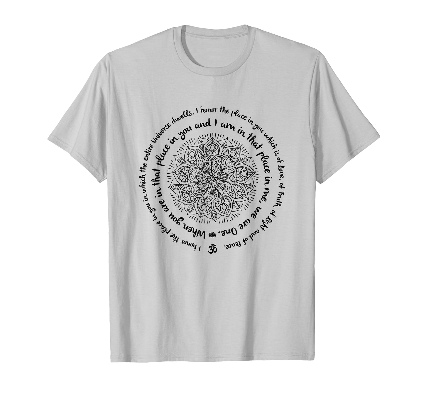 WE ARE ONE Namaste Happy Zen Yoga Meditation Mandala Design T-Shirt