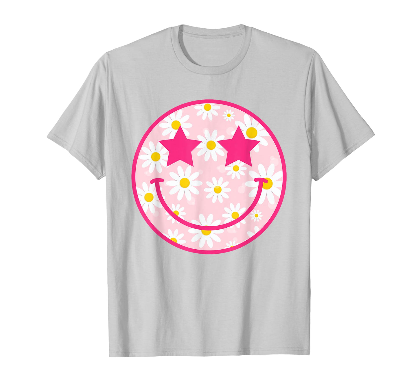 Happy Face Floral Shirt Preppy Aesthetic Smiling Face T-Shirt