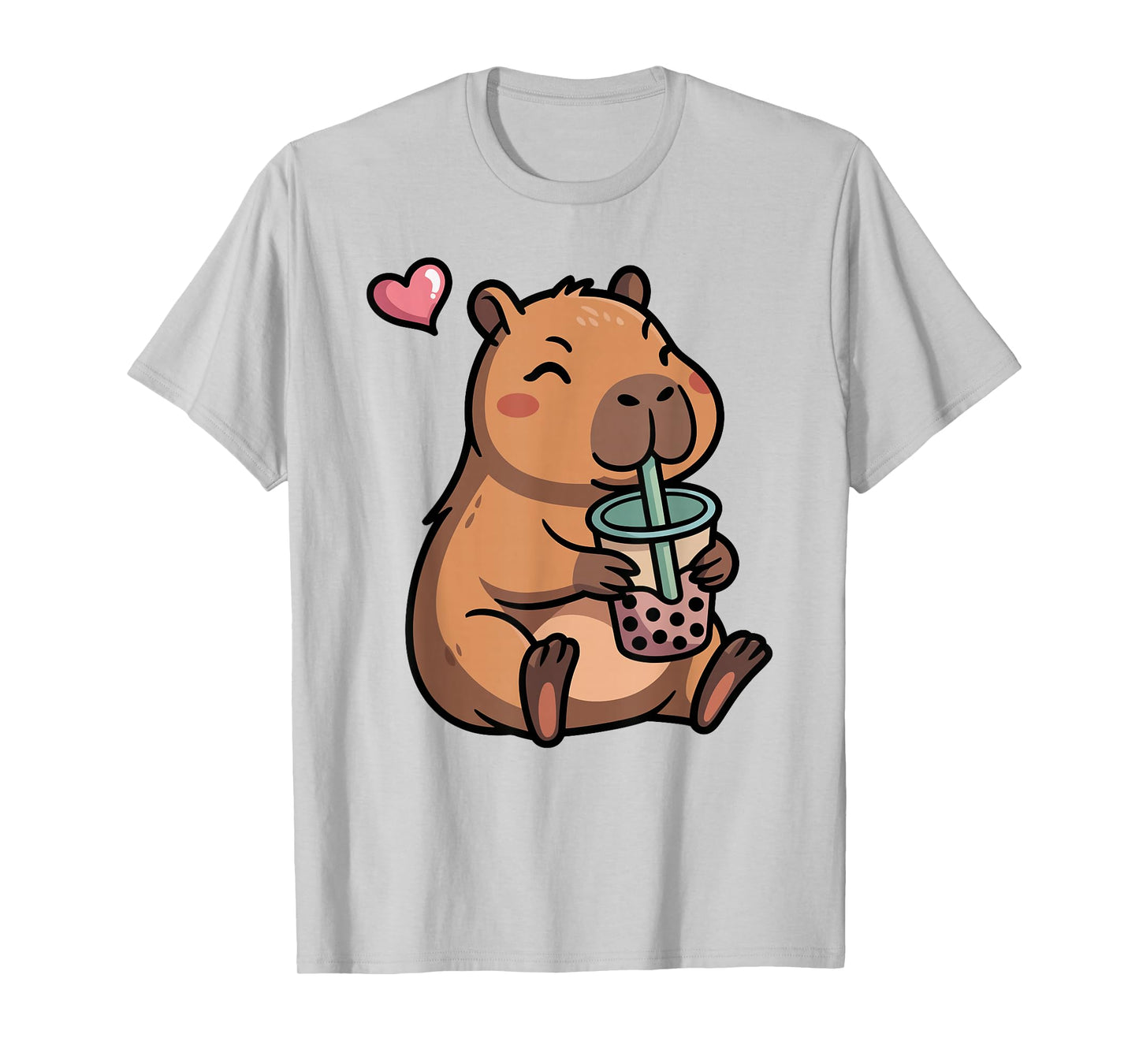 Cute Capybara Boba Bubble Tea Kawaii Capybara Girls Kids T-Shirt