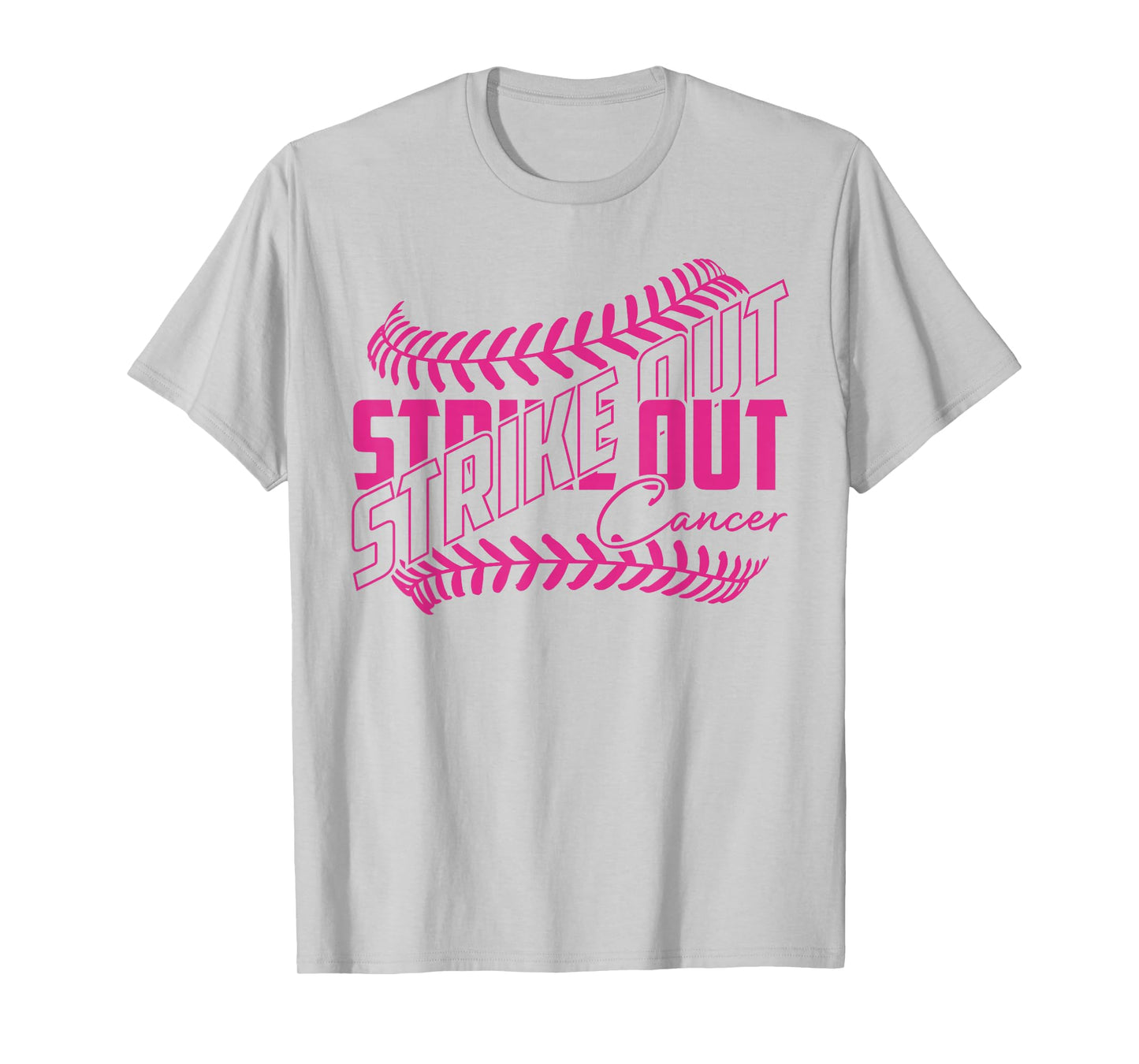 Strike Out Cancer Baseball Softball Breast Cancer Awareness T-Shirt