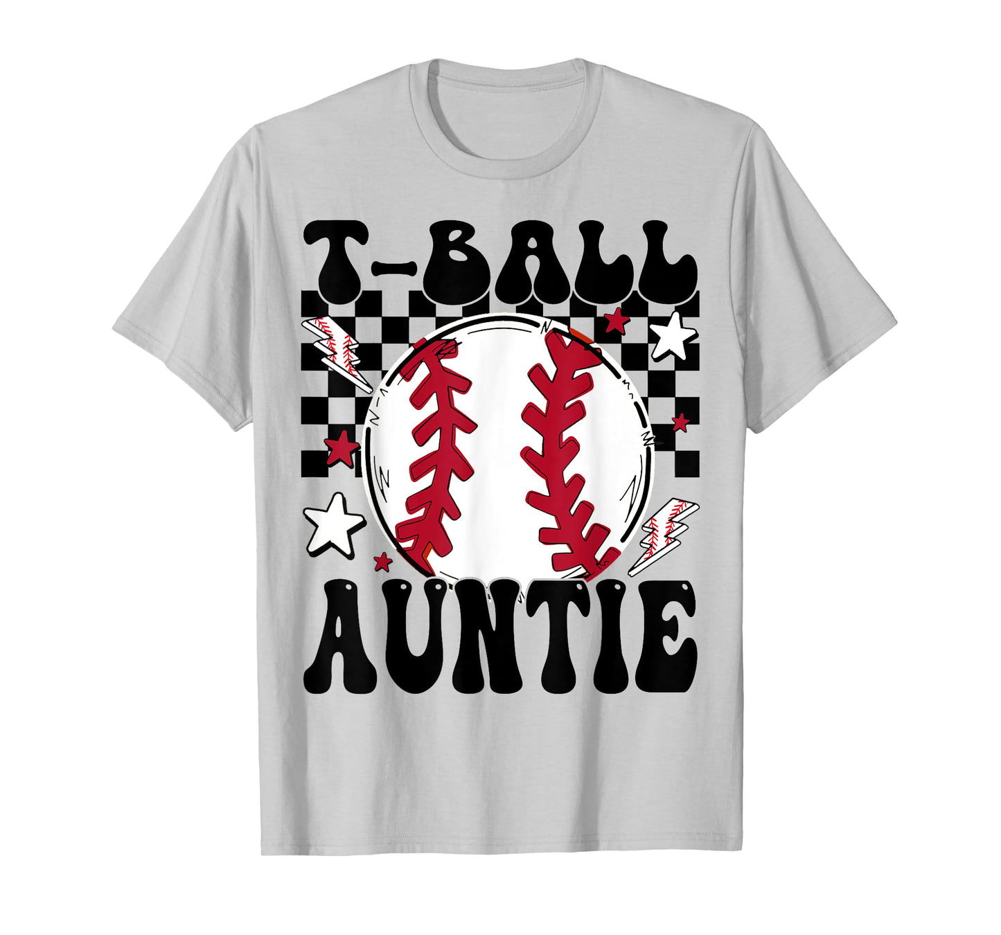 T-Ball Auntie Proud Tee Ball Auntie Groovy Family Matching T-Shirt