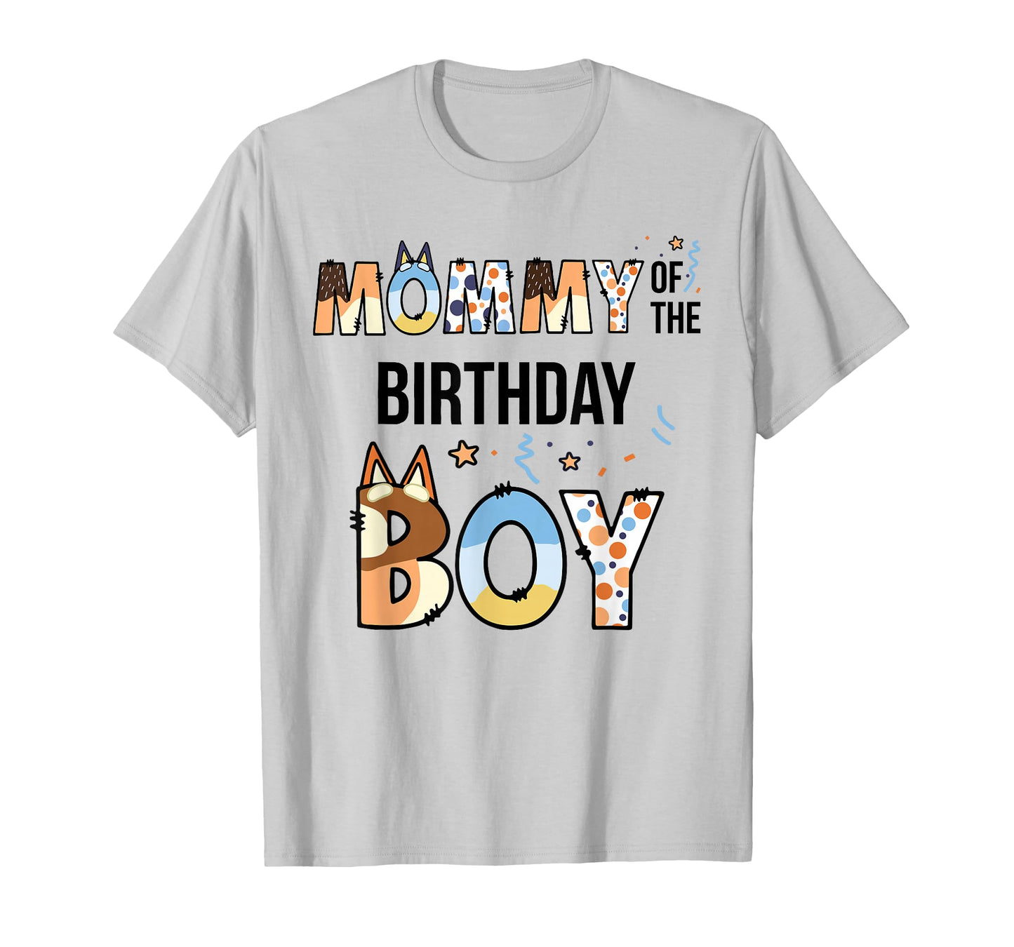 Mommy Of The Birthday Boy Party Blue Dog Lover Matching T-Shirt