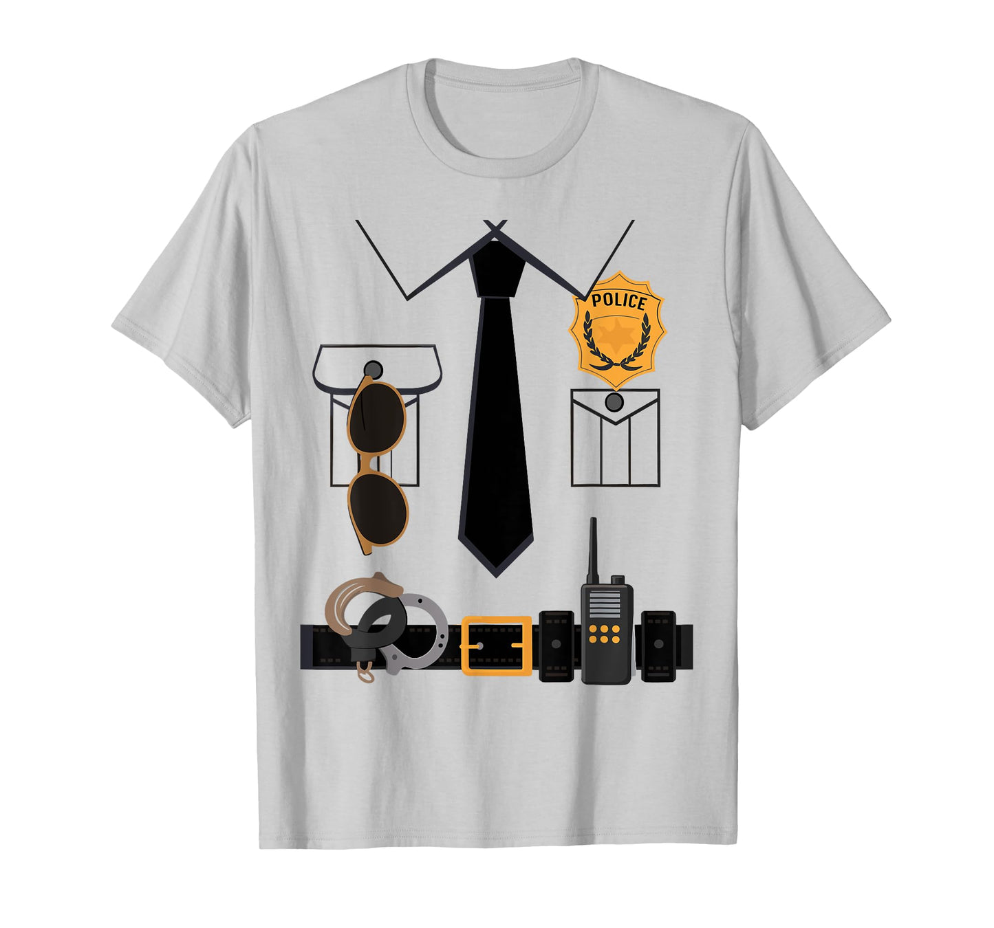 Police Costume For Kids & Adults Halloween Police Officer T-Shirt