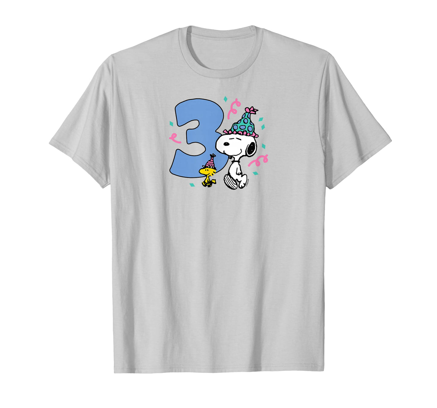 Peanuts - Snoopy and Woodstock 3rd Birthday Party T-Shirt