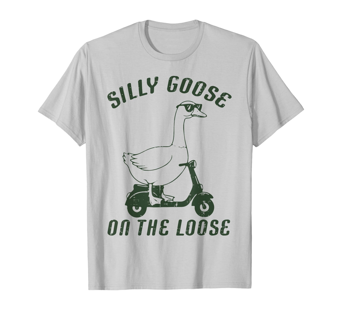 Goose Silly On The Loose Scooter Funny Animal Men Women Kids T-Shirt