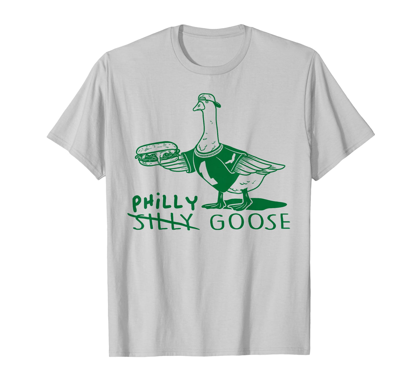 Philly Goose Funny Cheesesteak Silly Animal Pun T-Shirt