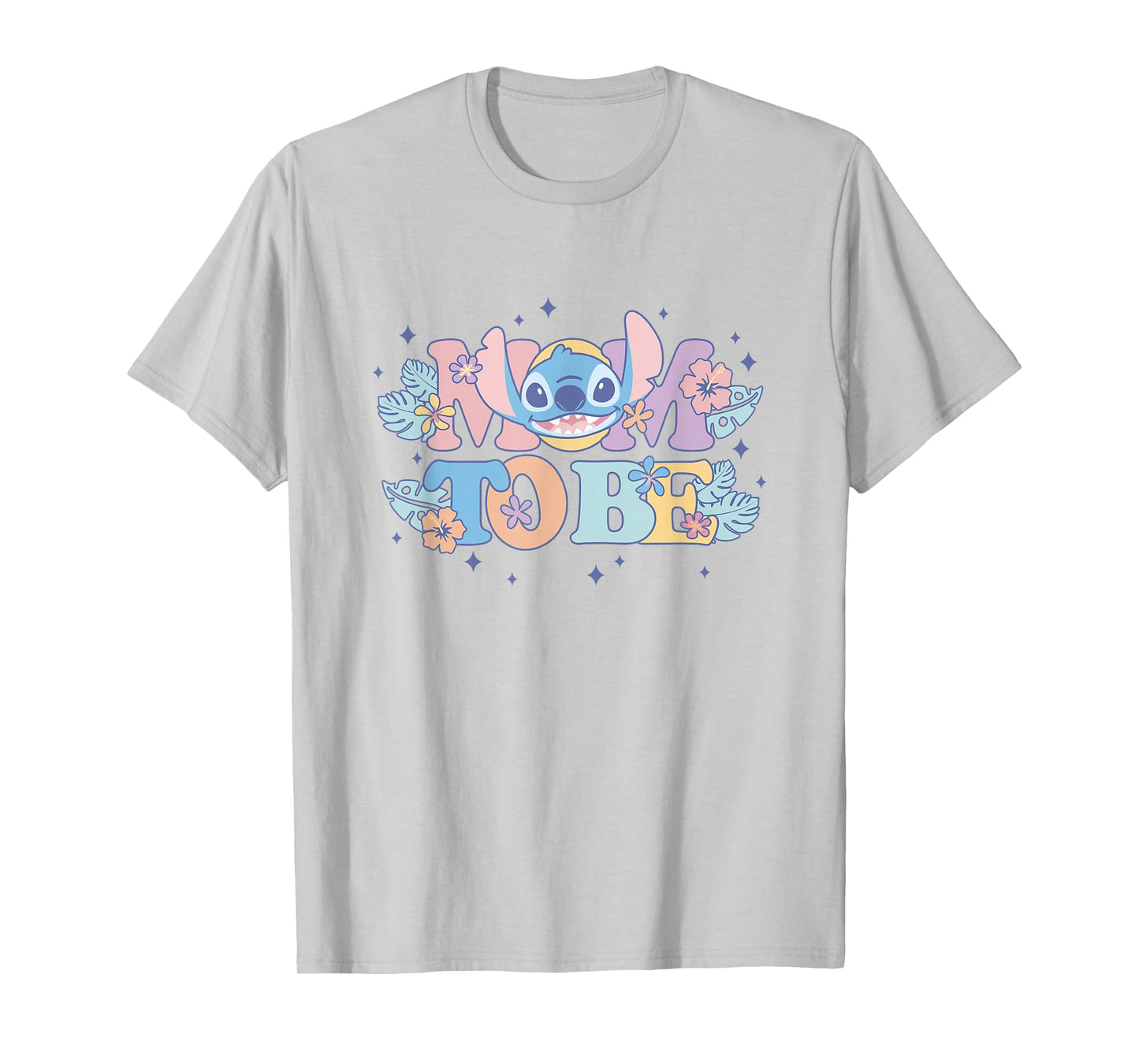 Disney Lilo & Stitch Mom To Be Cute Stitch Colorful Floral T-Shirt