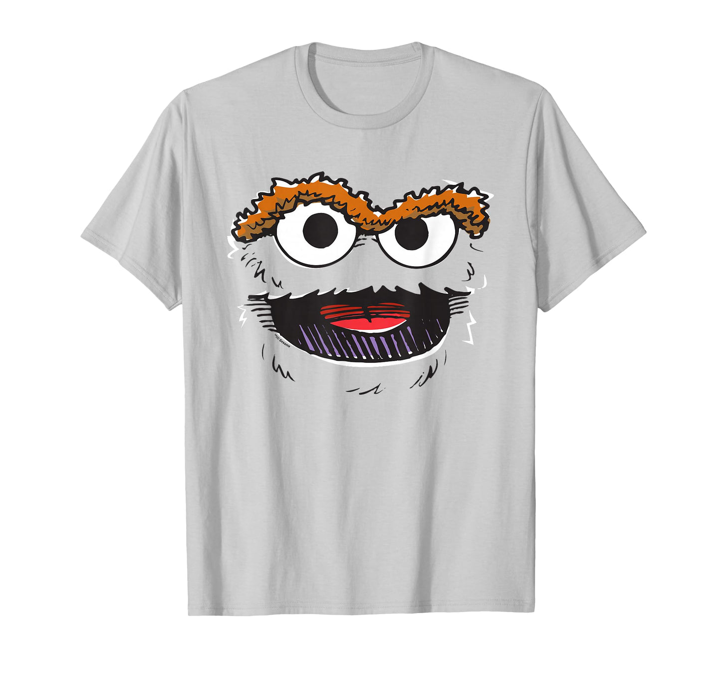 Sesame Street Oscar The Grouch Retro Sketch Face T-Shirt