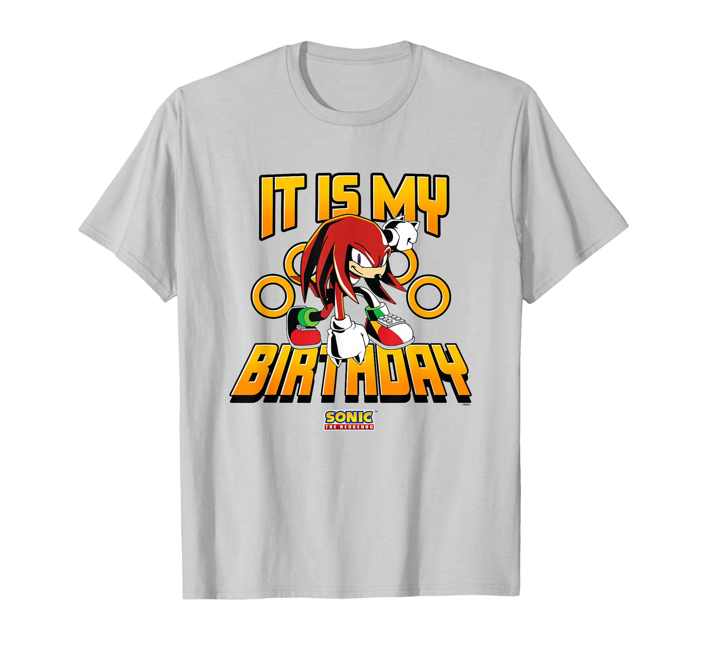 Sonic The Hedgehog Birthday It Is My Birthday Knuckles Logo T-Shirt