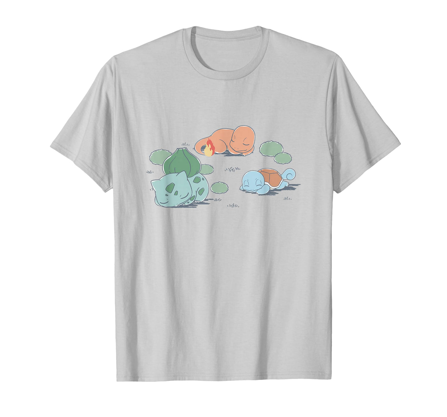 Pokémon Kanto Starters Taking A Nap Cute Retro Shot T-Shirt