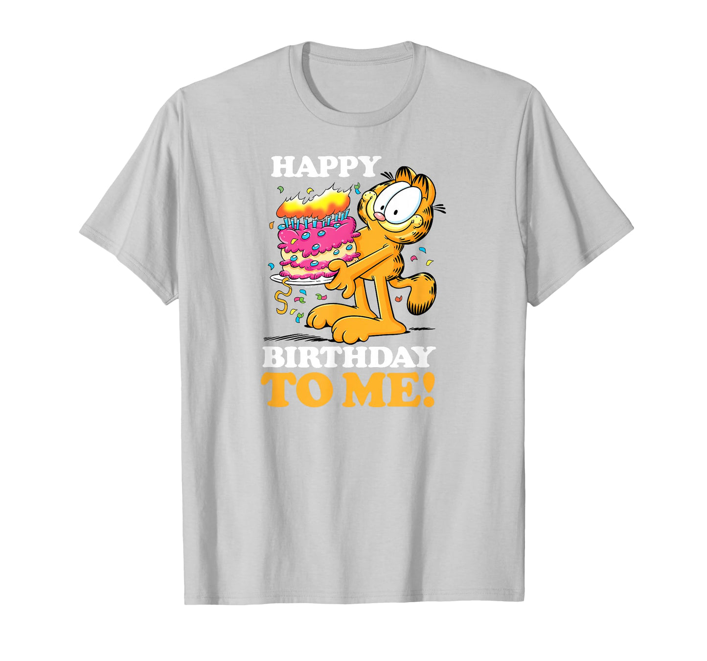Garfield - Happy Birthday To Me with Cake T-Shirt