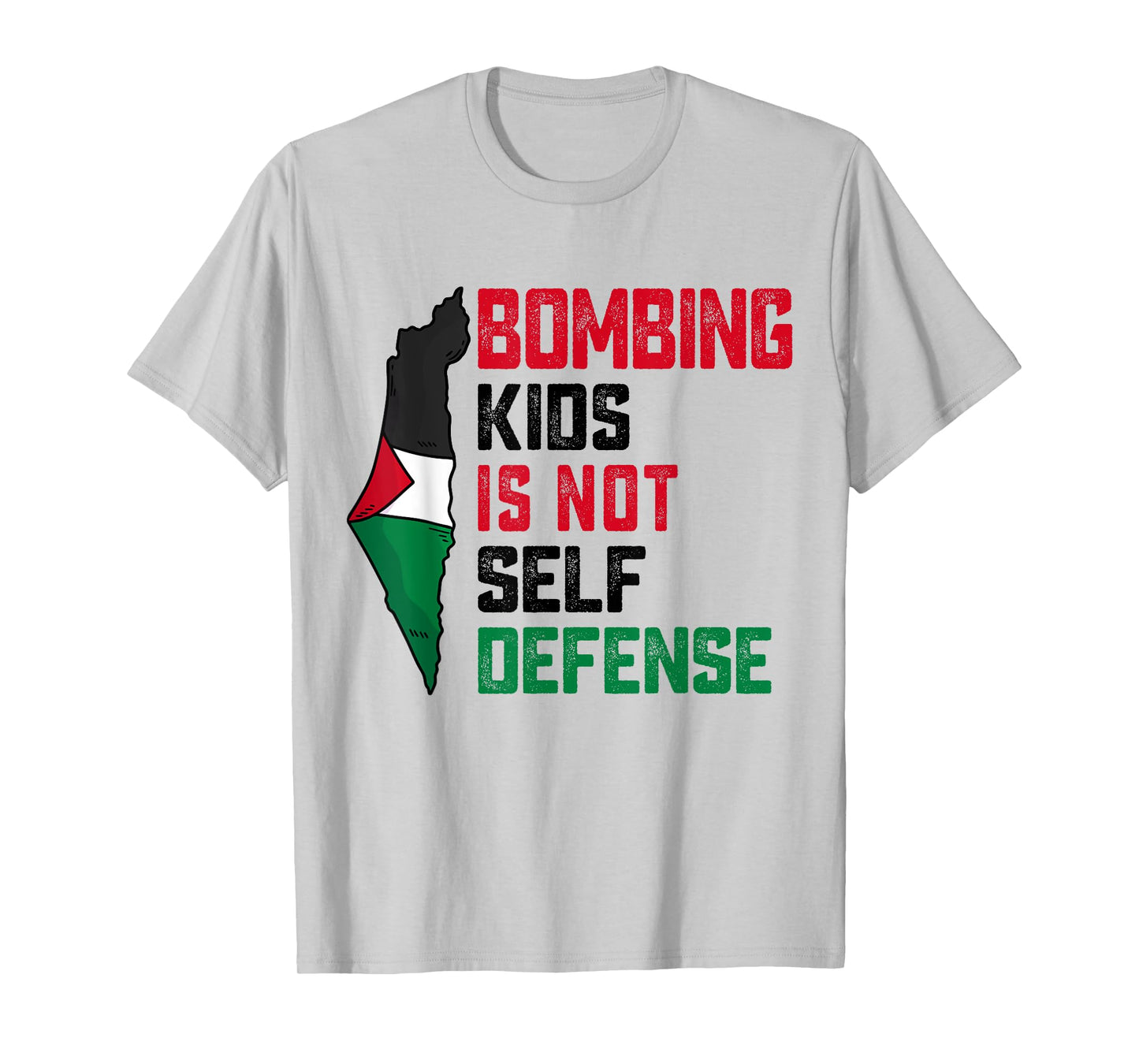 Bombing Kids Is Not Self Defense Palestine Flag Vintage T-Shirt