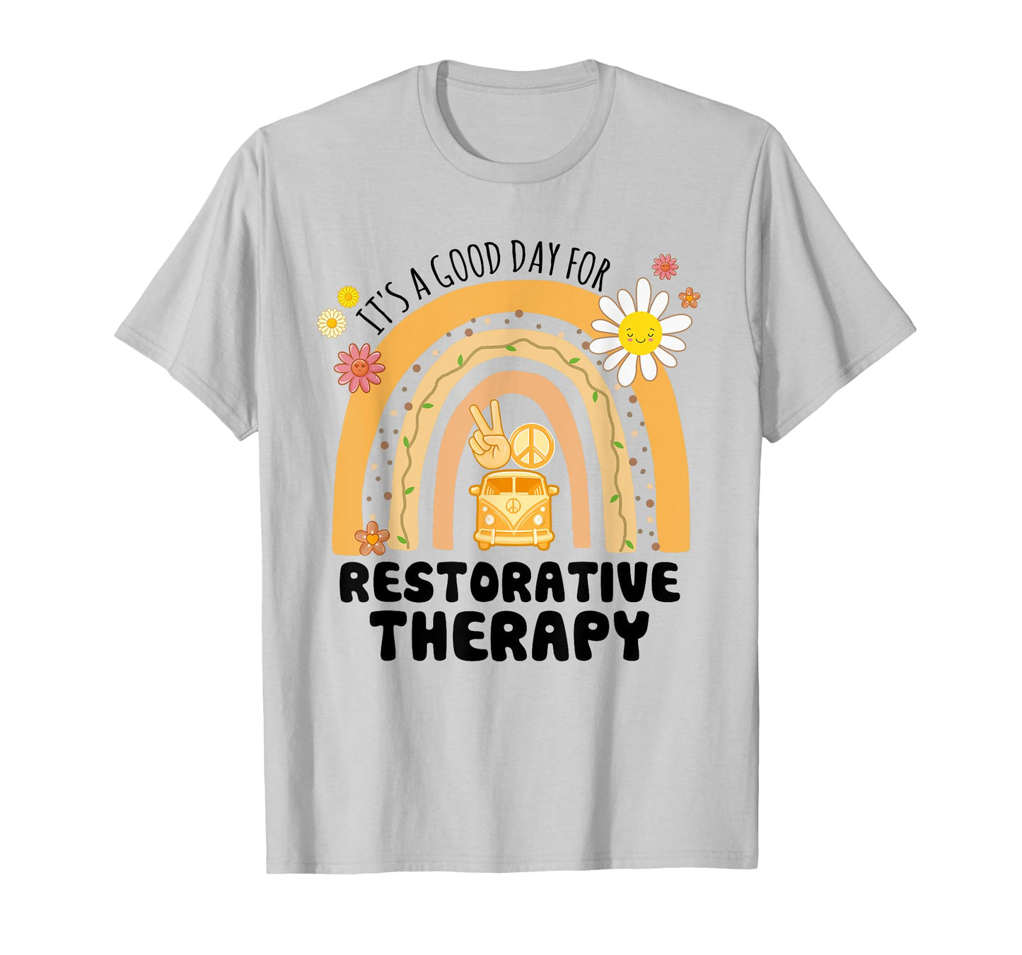 Rainbow Groovy Peace Restorative Therapy Vintage T-Shirt