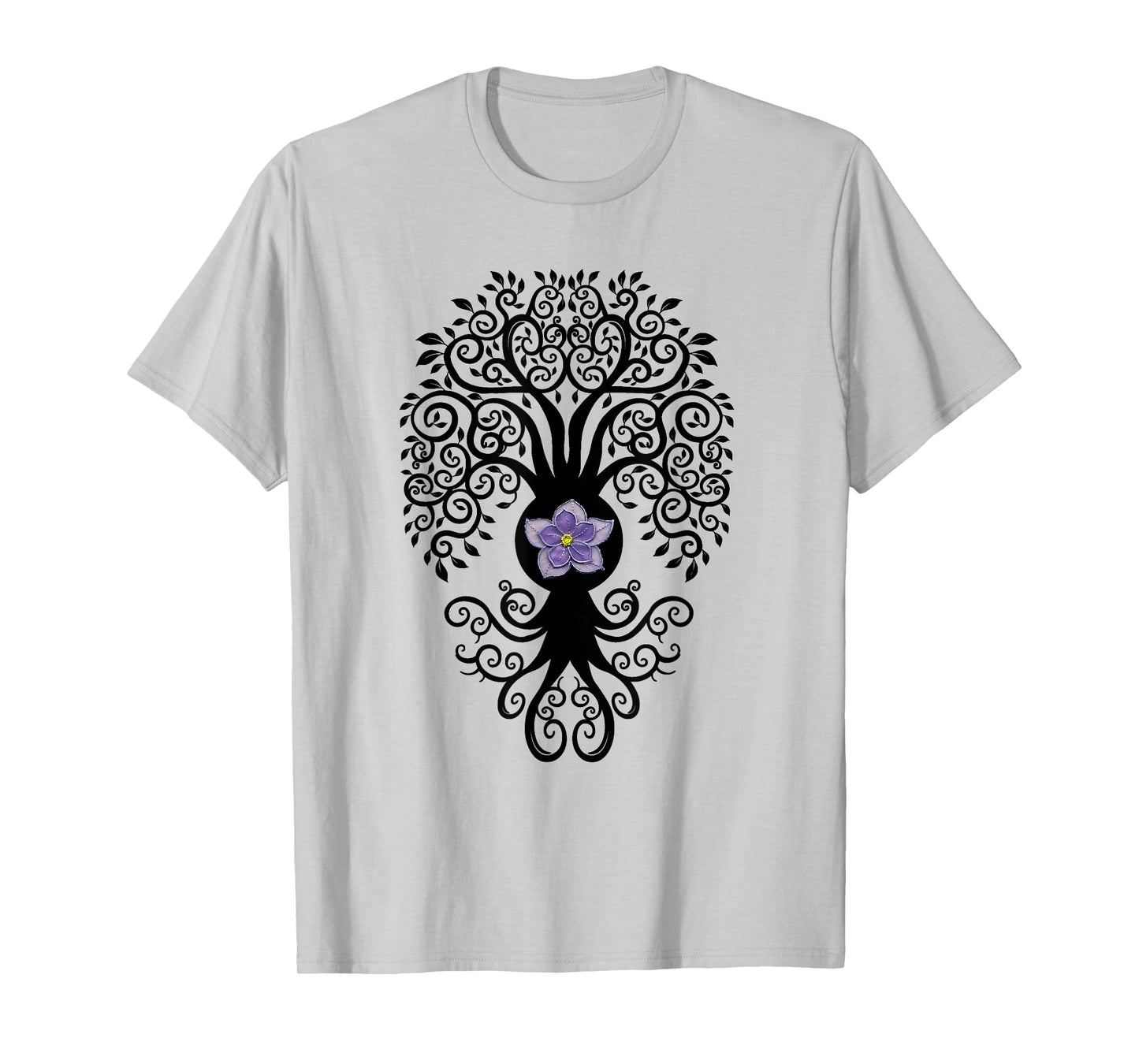 Bodhi Tree with Layered Lotus Flower Yoga Tshirt