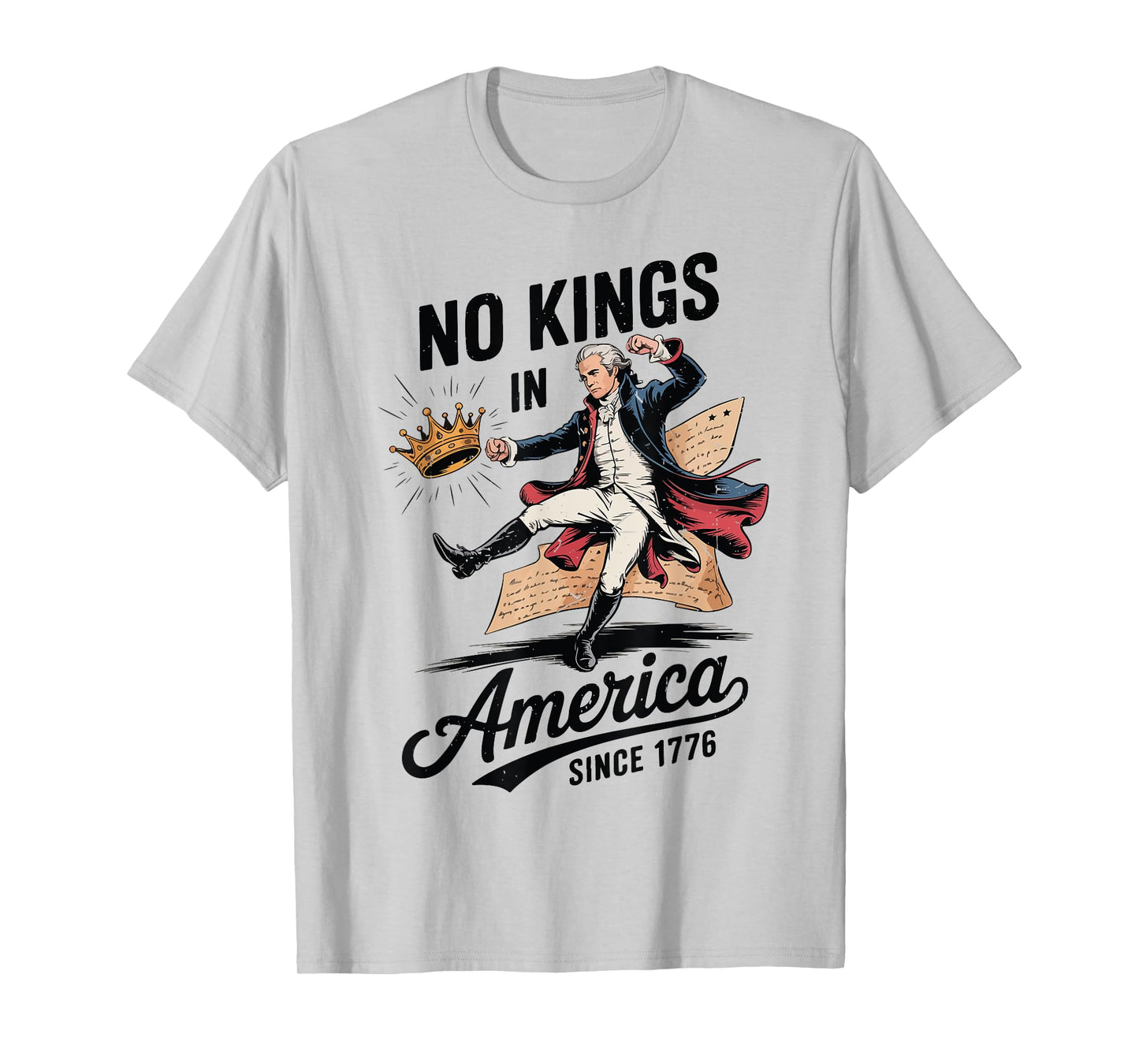 Alexander Hamilton No Kings America Funny 4th July Kids Men T-Shirt