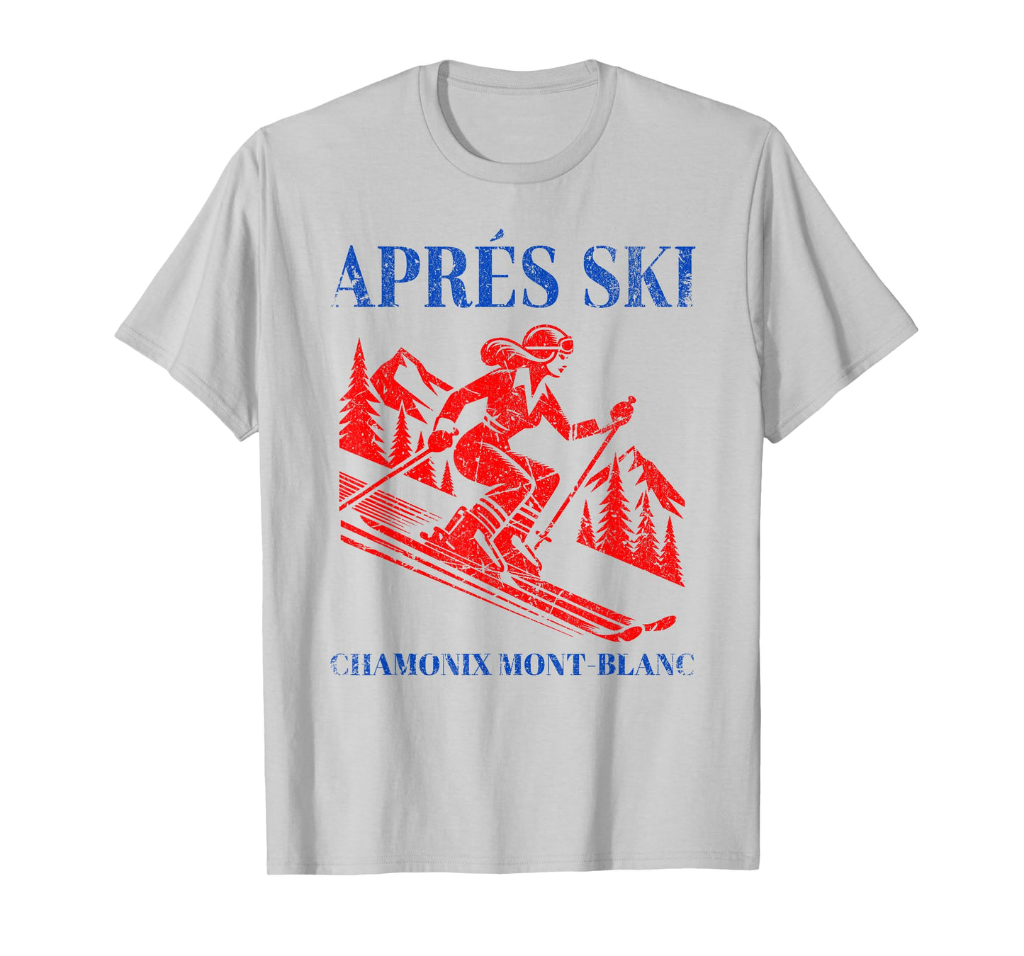 Ski Apres Vintage Ski Skiing Mont Blanc Retro Snow Skier T-Shirt