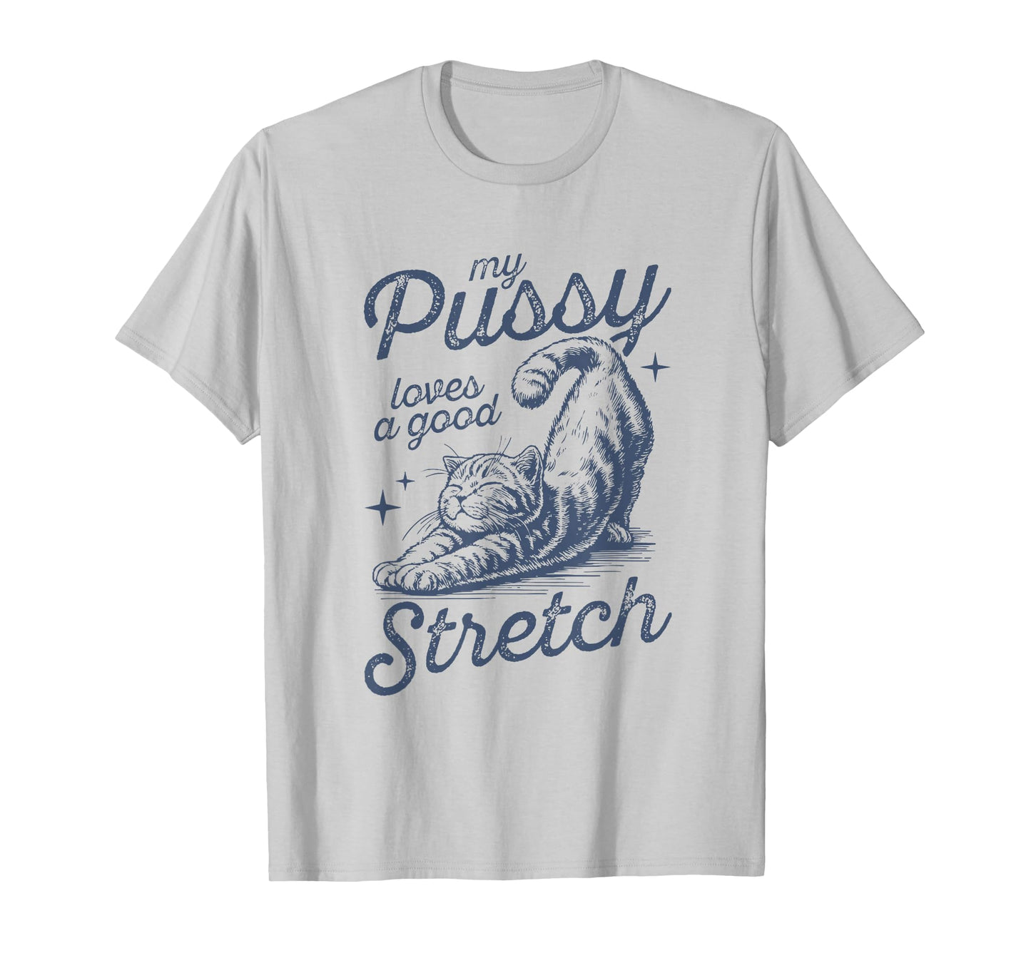 My Pussy Loves A Good Stretch Funny Meme T-Shirt