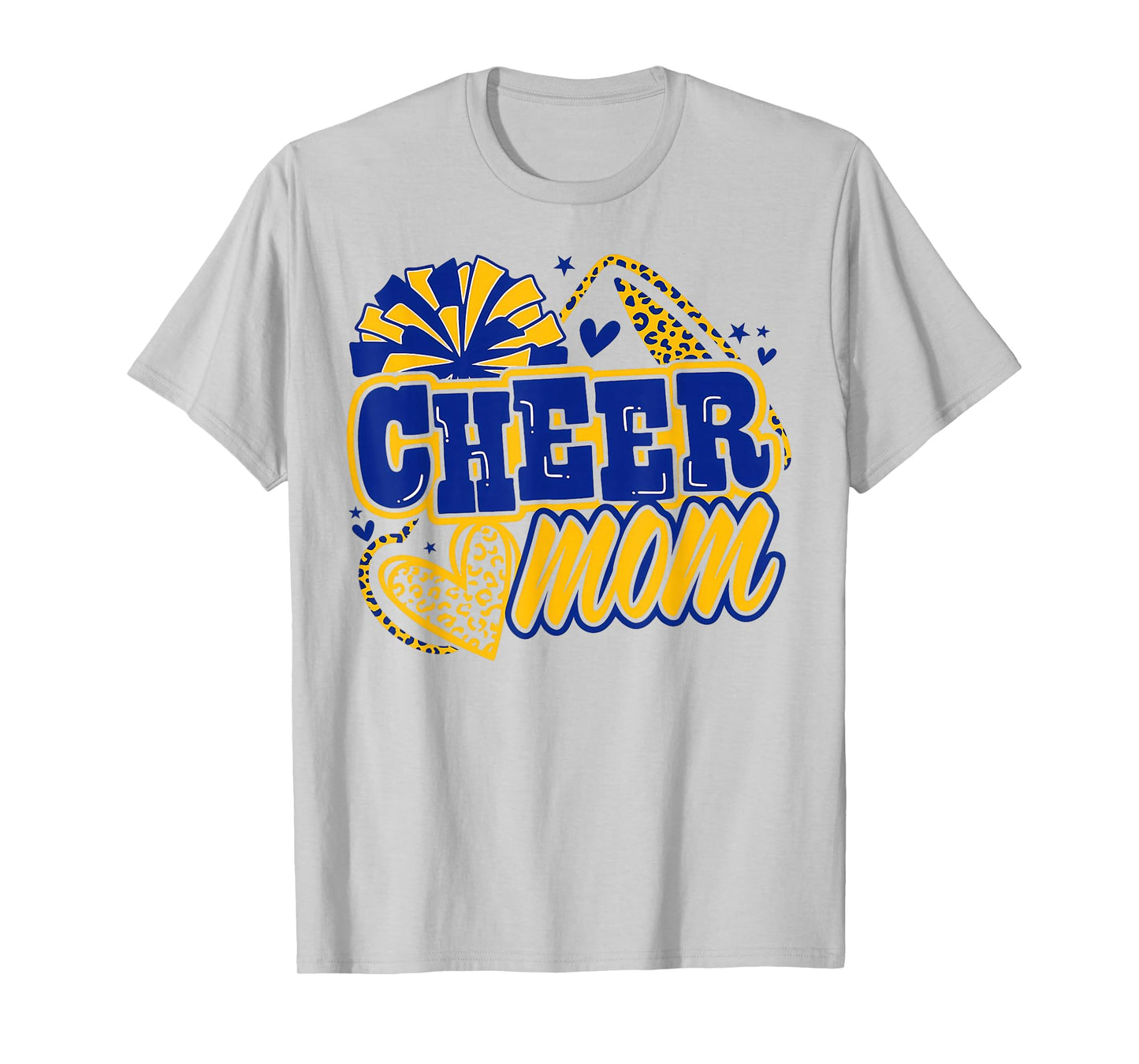 Cheer Mom Blue Gold Cheerleader Game Day Mama Football T-Shirt