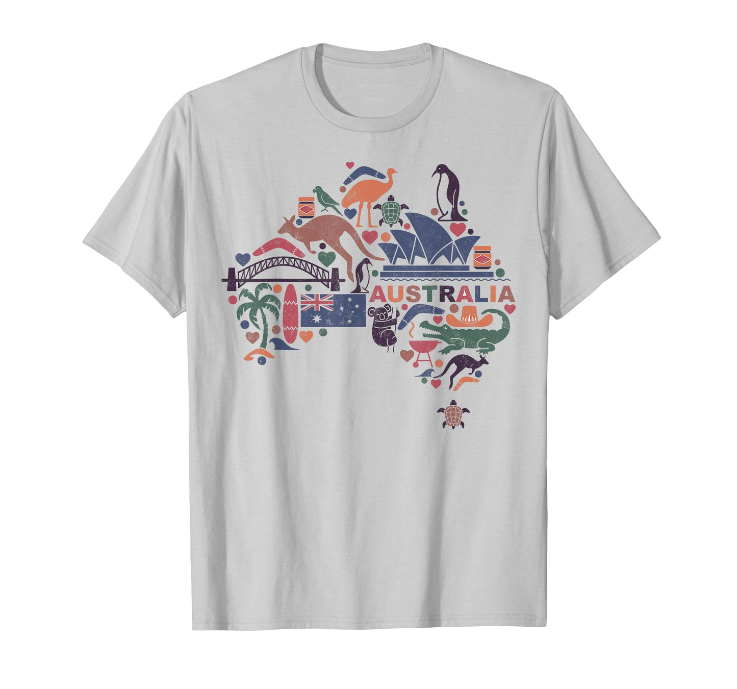 Travel Australia Map Sydney Australian Vacation Souvenir Tee T-Shirt