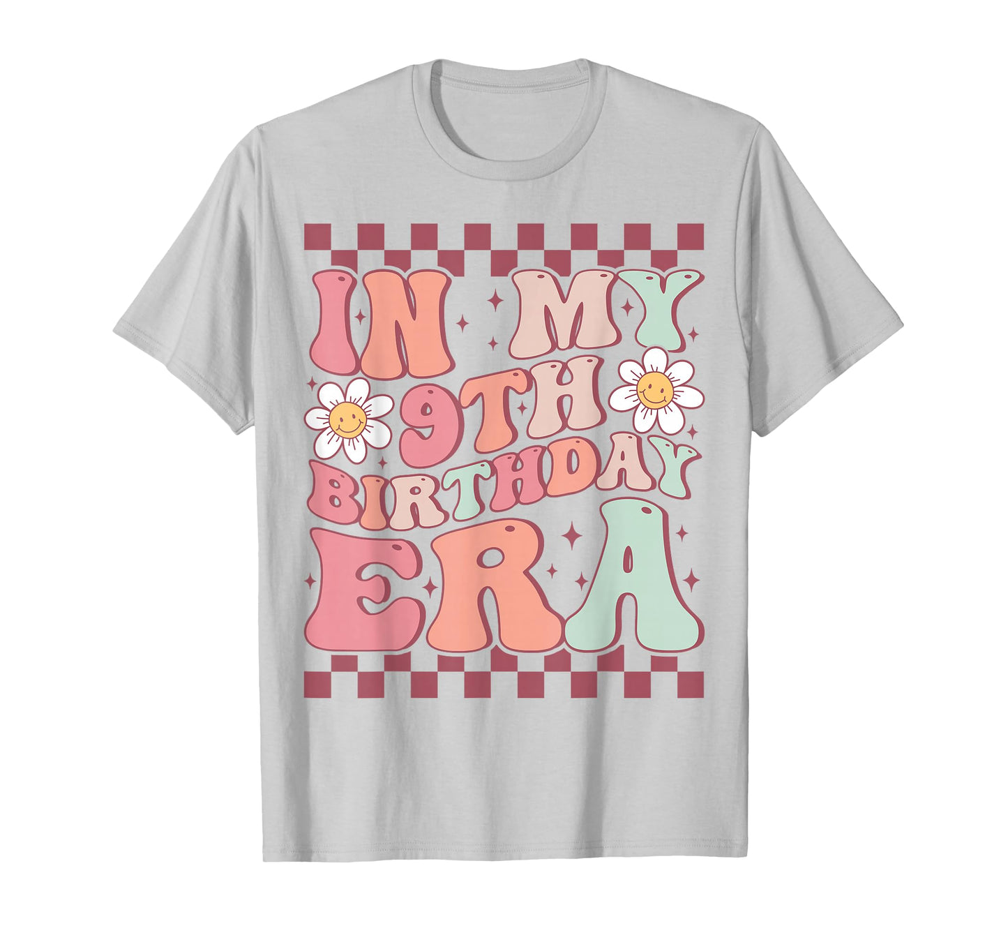 In My 9th Birthday Era Cute Daisy Groovy 9th Birthday Party T-Shirt