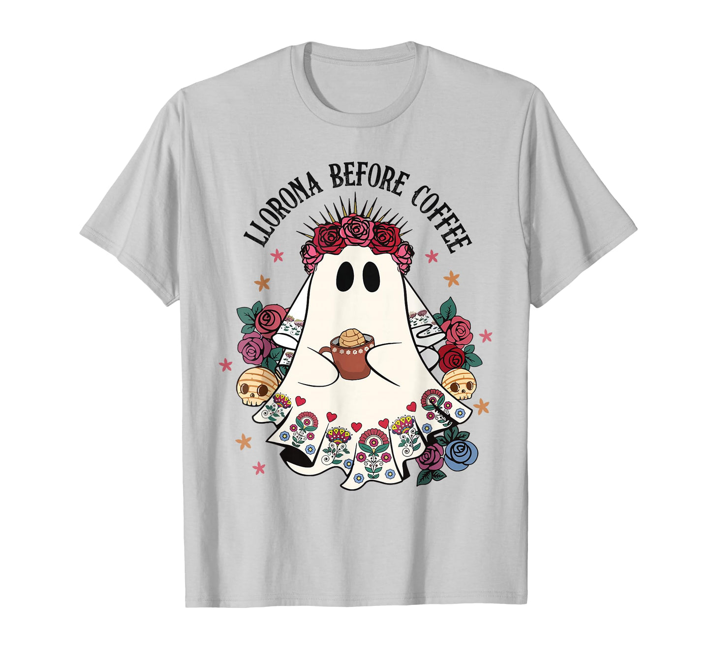 Llorona Before Coffee Lover Cute Mexican Ghost Halloween T-Shirt