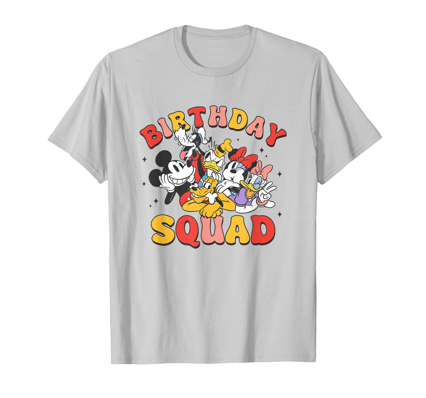 Disney Mickey And Friends Birthday Squad Vintage Group T-Shirt