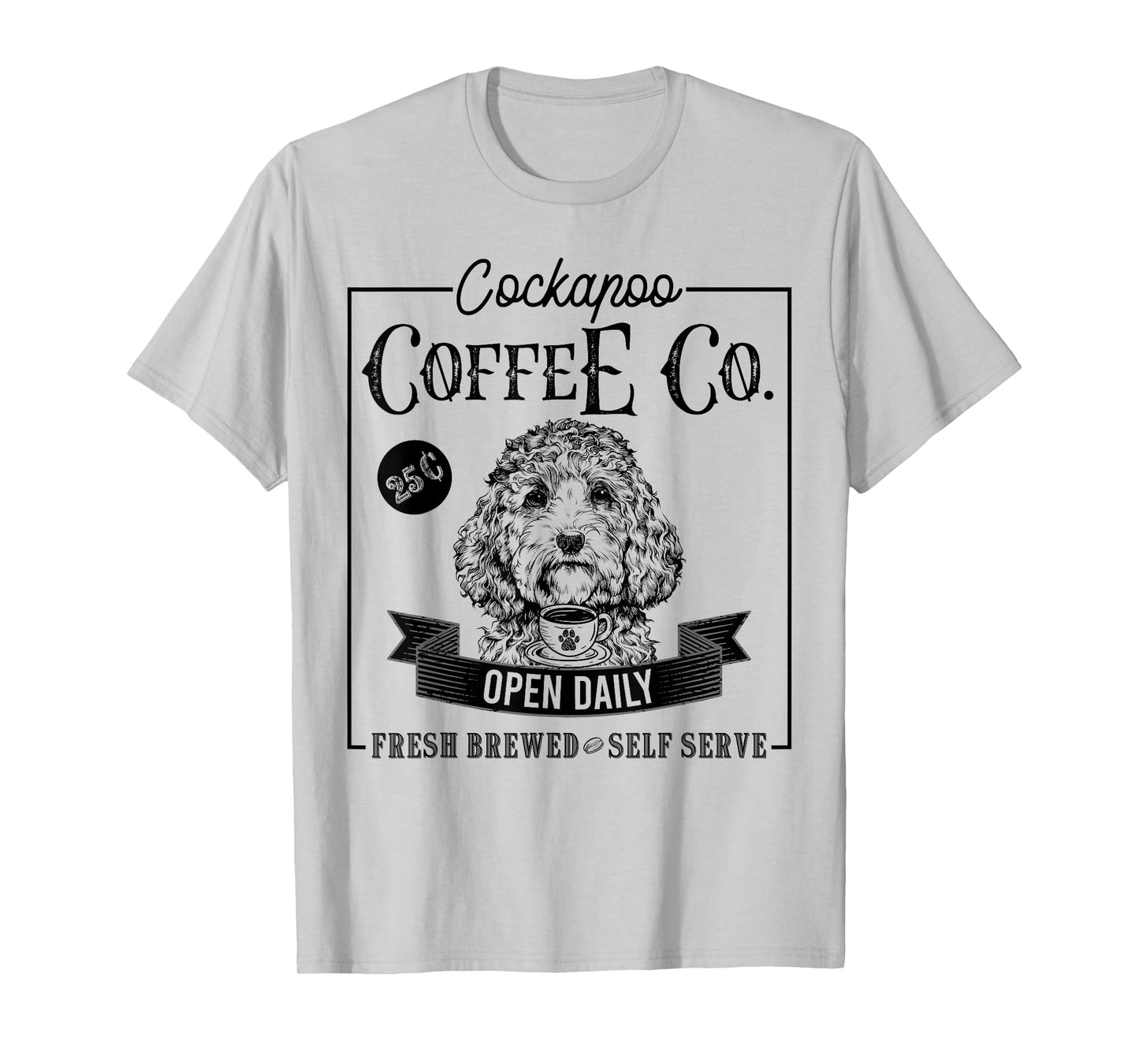 Retro Cockapoo Coffee Funny Doodle Dog Mom Coffee Lover T-Shirt for Men Women Girls Kids