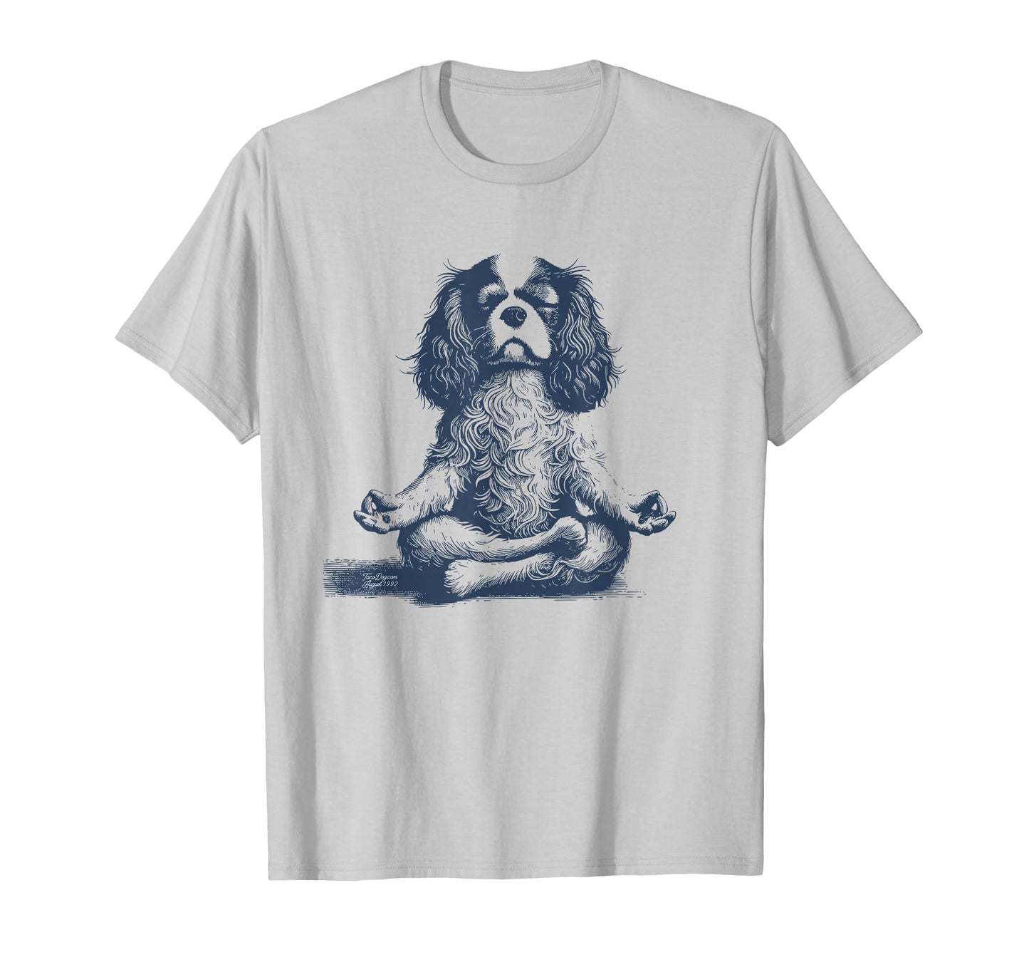 Cavalier King Charles Spaniel Lotus Meditate Yoga Vintage T-Shirt