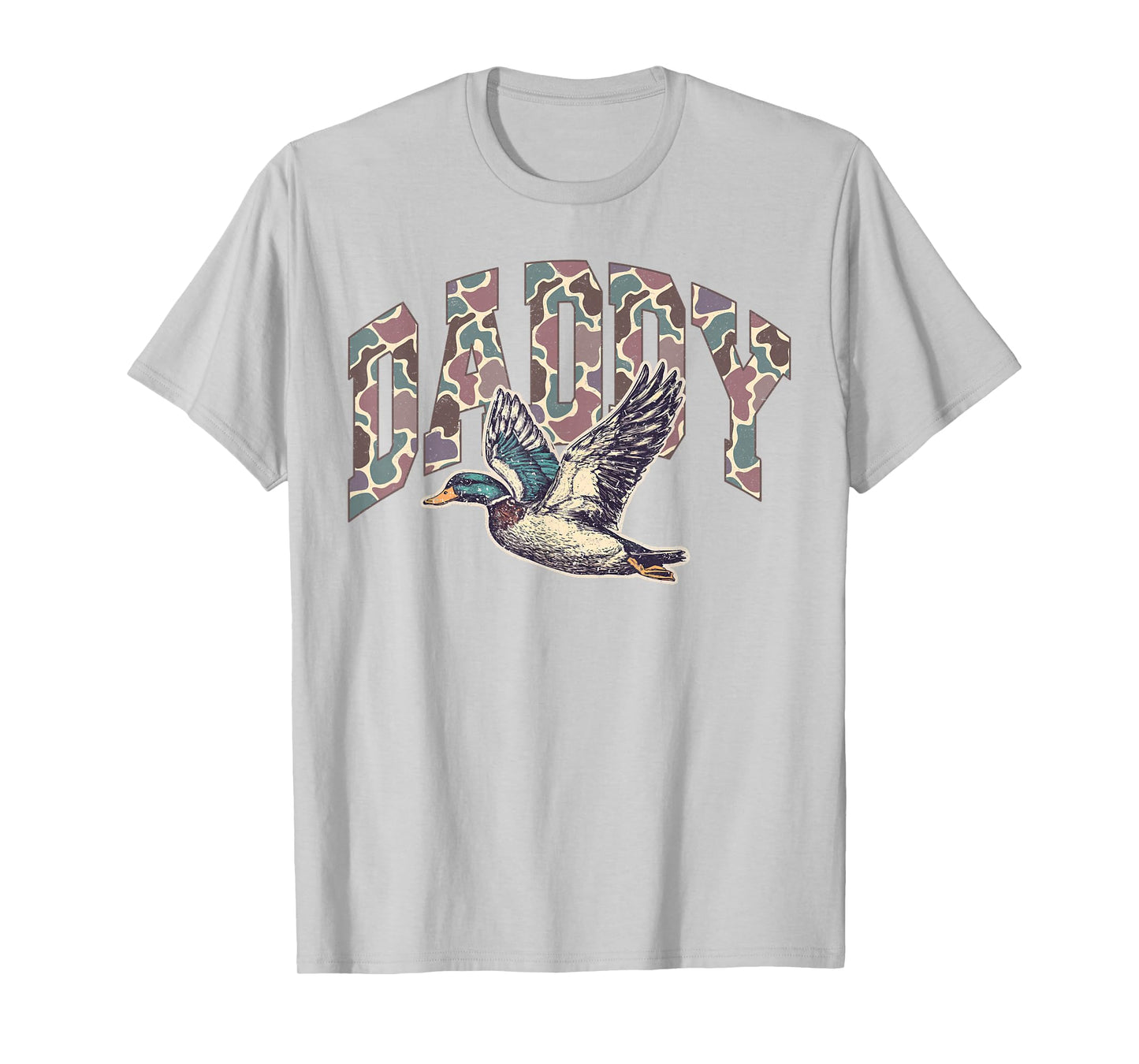Mallard Duck Hunting Dad Retro Camouflage Daddy Father's Day T-Shirt
