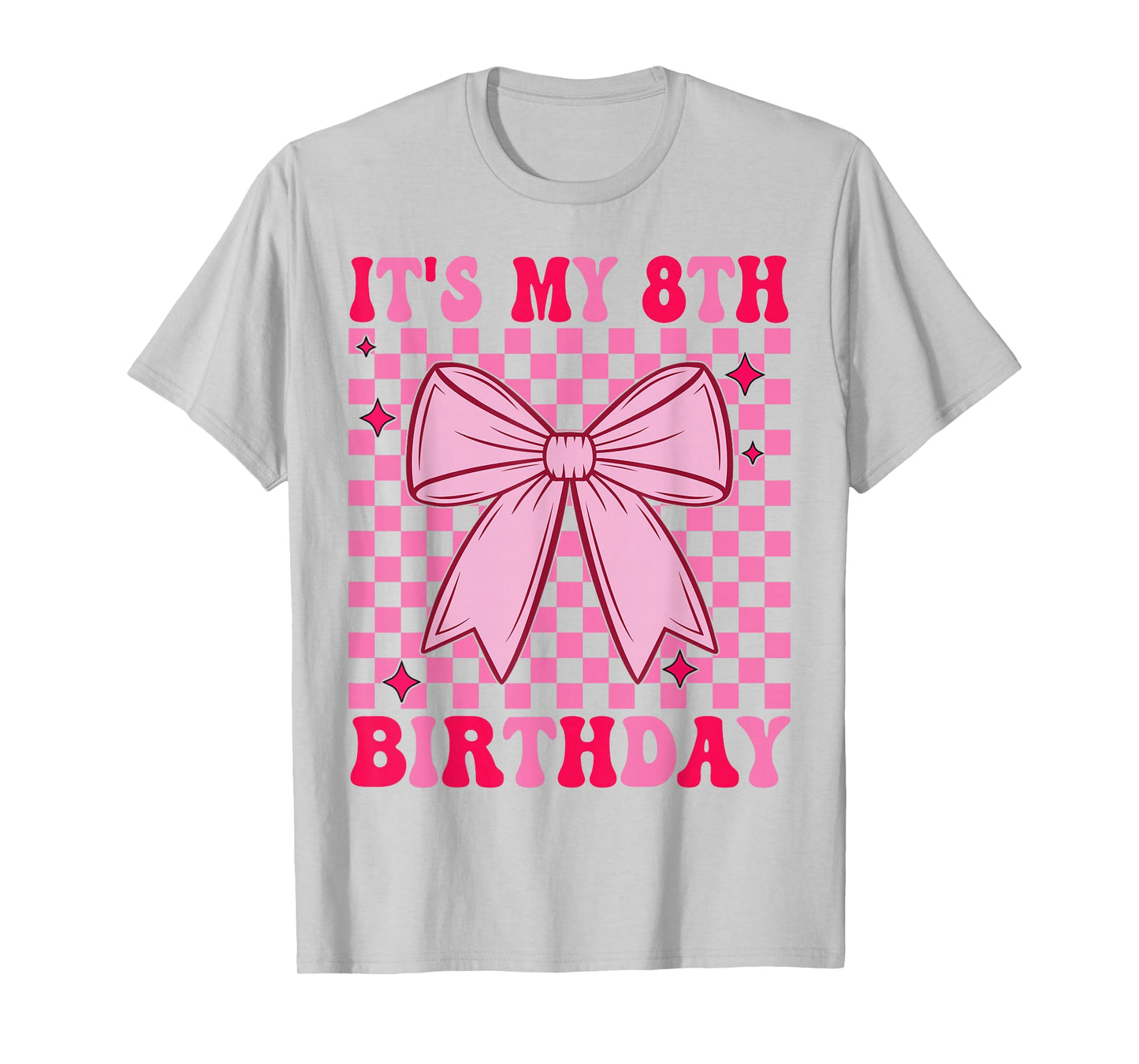 8th Coquette Themed Birthday Eight Year Old Girl Bow T-Shirt