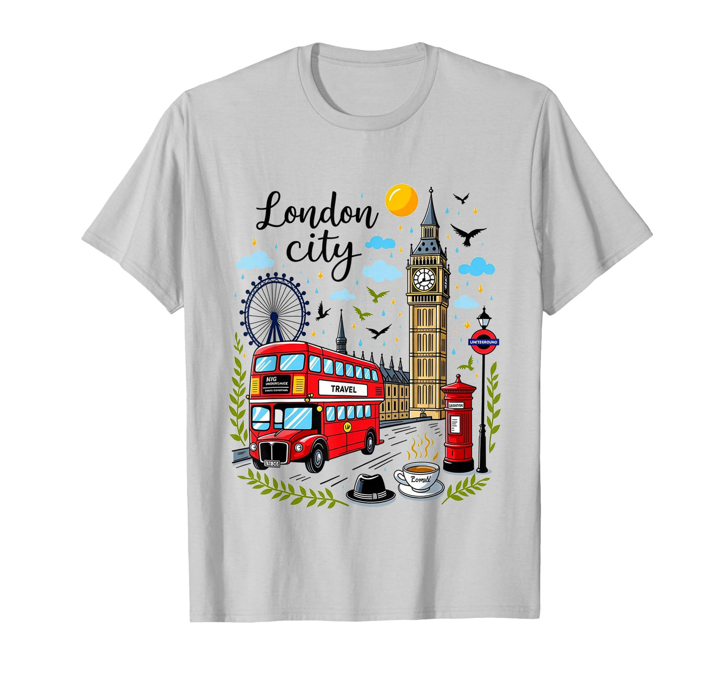 London City England Souvenir Iconic Landmarks UK Travel T-Shirt