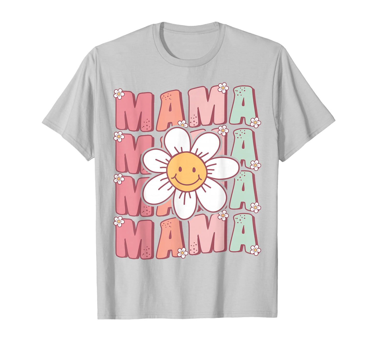 Cute Groovy Mama Matching Family Birthday Party Daisy Flower T-Shirt