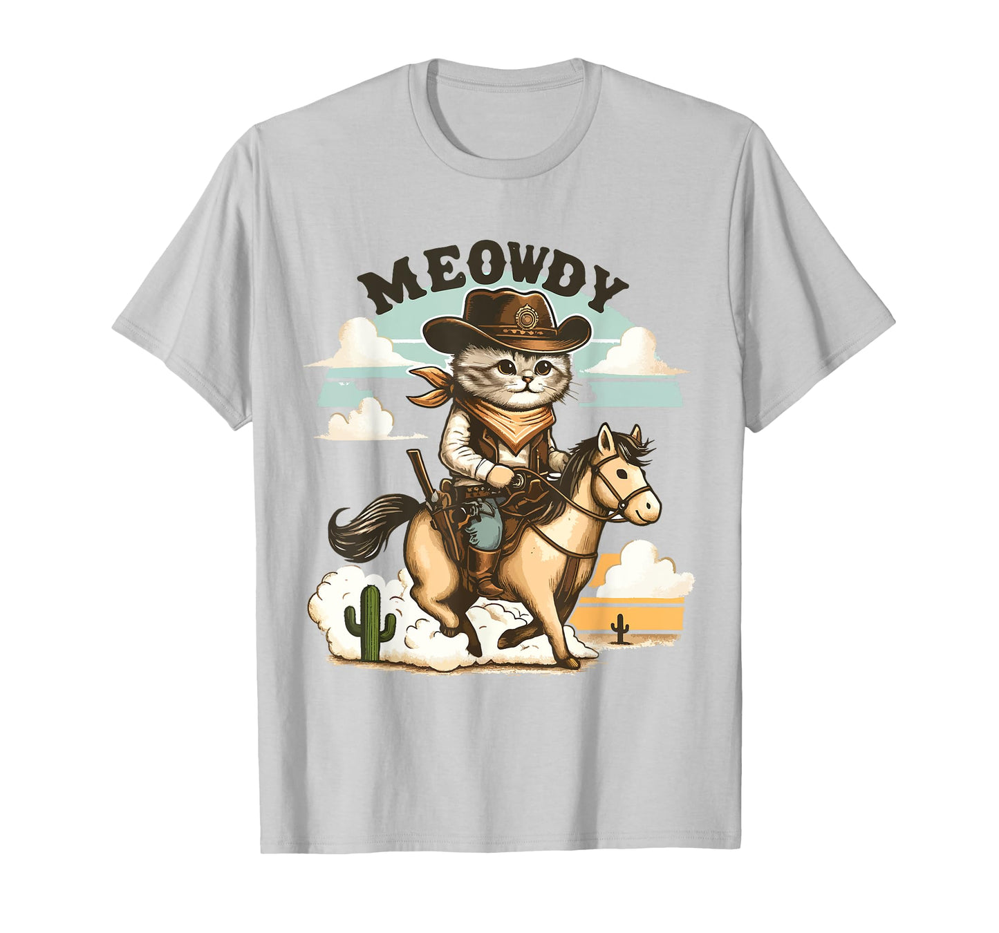 Meowdy Partner Cat Cowboy Horse Howdy Funny Country Western T-Shirt