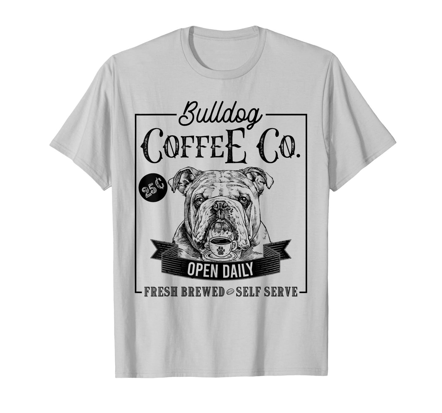 Retro English Bulldog Coffee Funny Dog Mom Coffee Lover T-Shirt