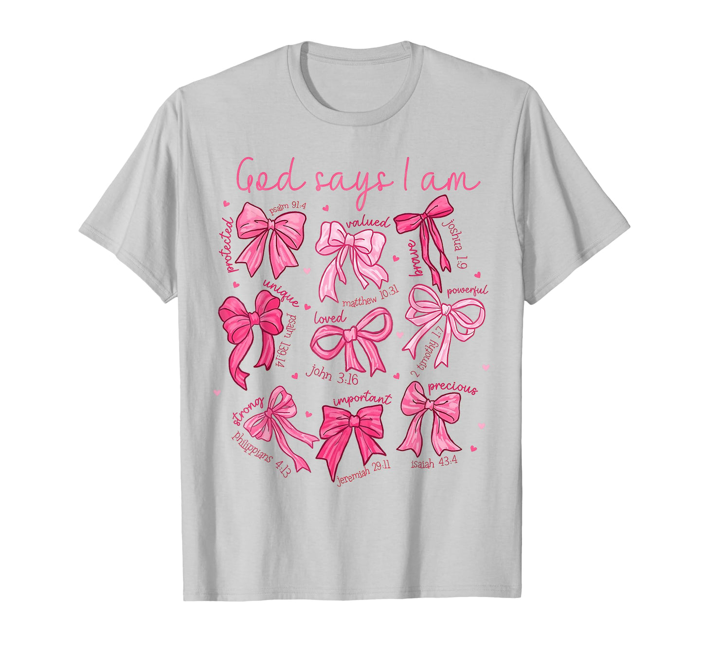 Bow God Say I Am Christian Girl Teen Women Bible Verse Jesus T-Shirt